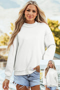Carrot Oversize Drop Shoulder Reversible Mock Neck Sweatshirt