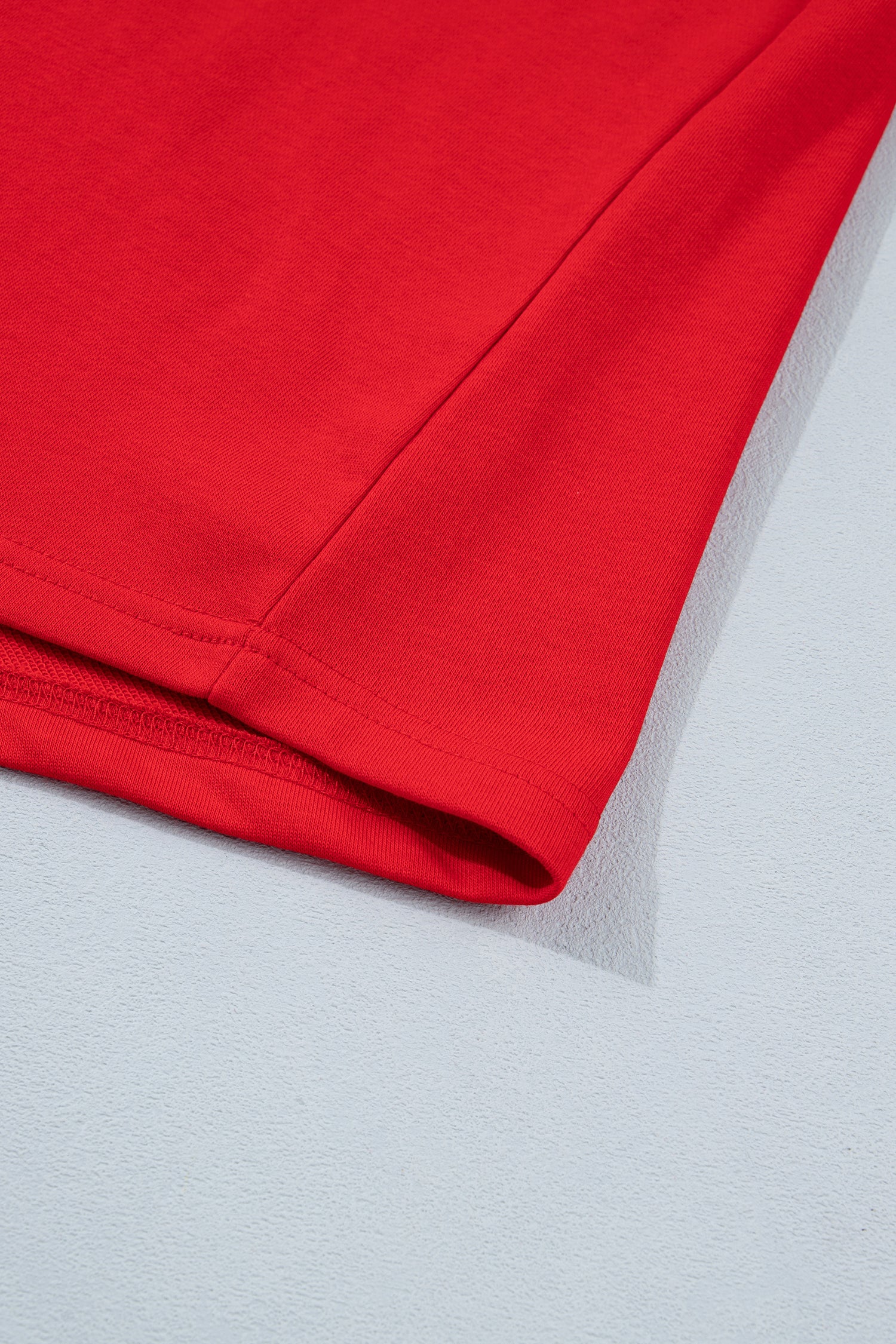 Fiery Red Striped Frilled Collar Short Sleeve Blouse