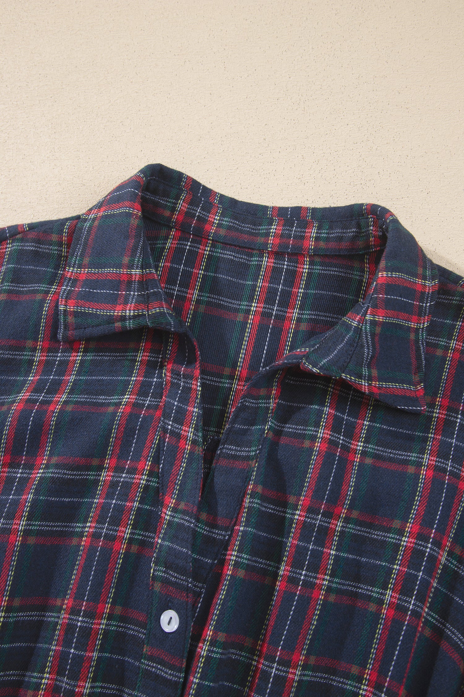 Black Plaid V Neck Belted Waist Short Sleeve Plus Size Dress