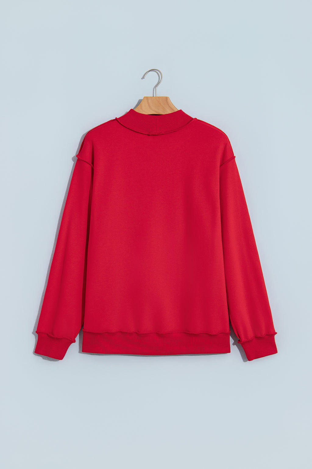 Fiery Red Jesus Saves Slogan Print Stand Neck Baggy Sweatshirt