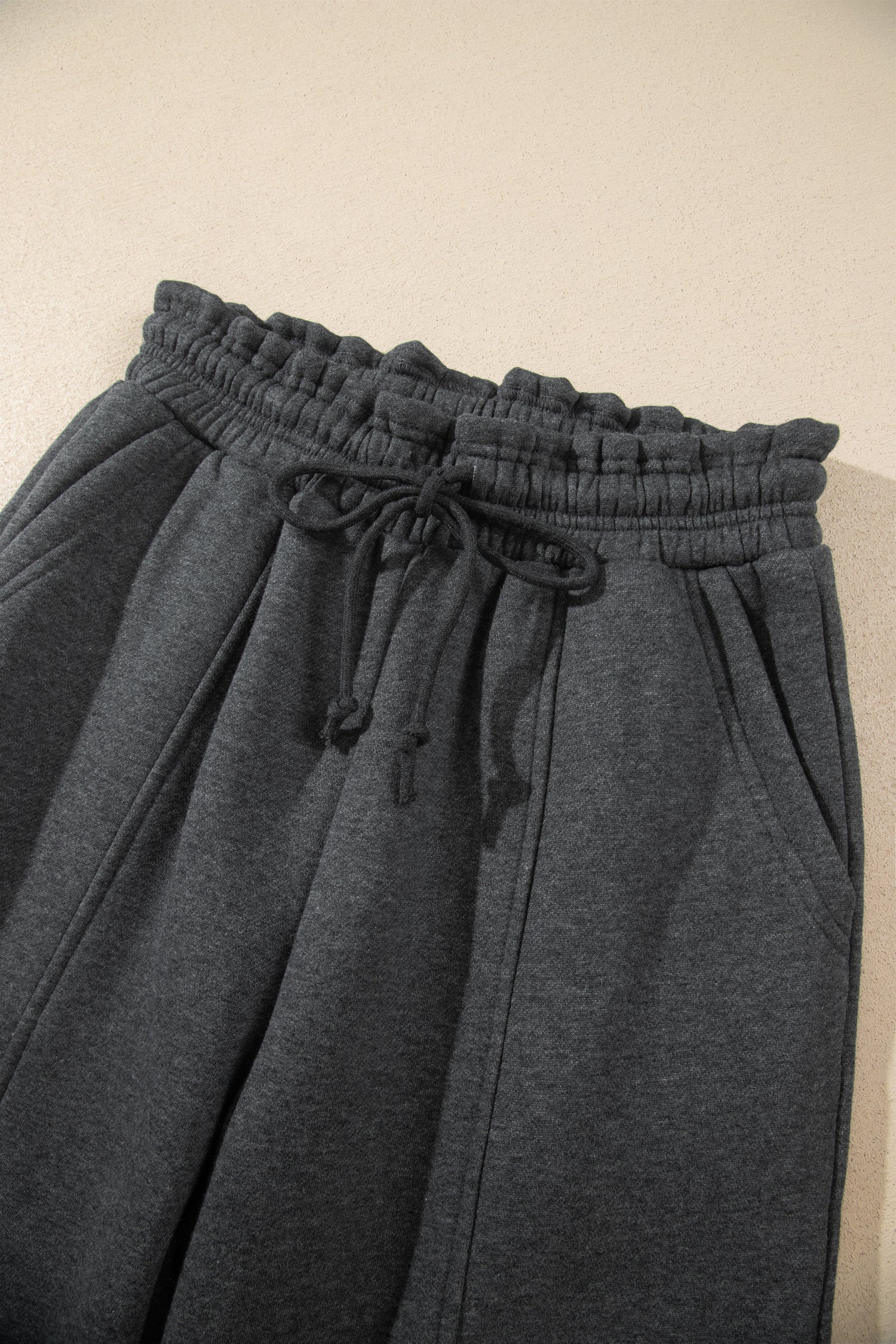 Carbon Grey Solid Colorblock Jogger Pants Set