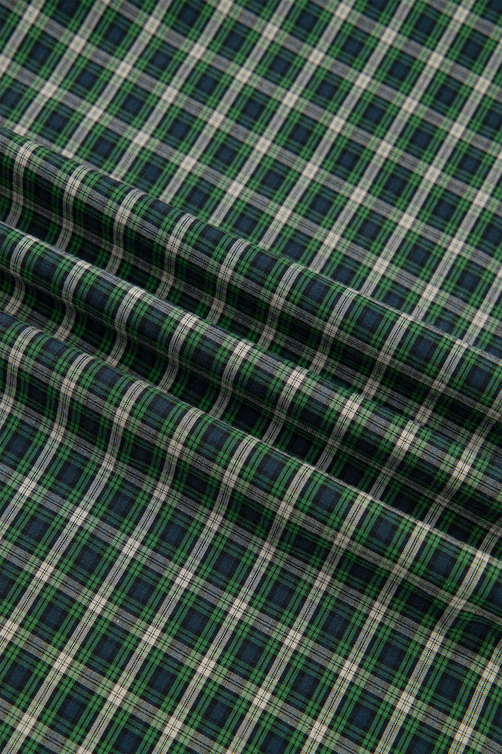 Green Plaid Square Neck Shirred High Waist Ruffle Hem Dress