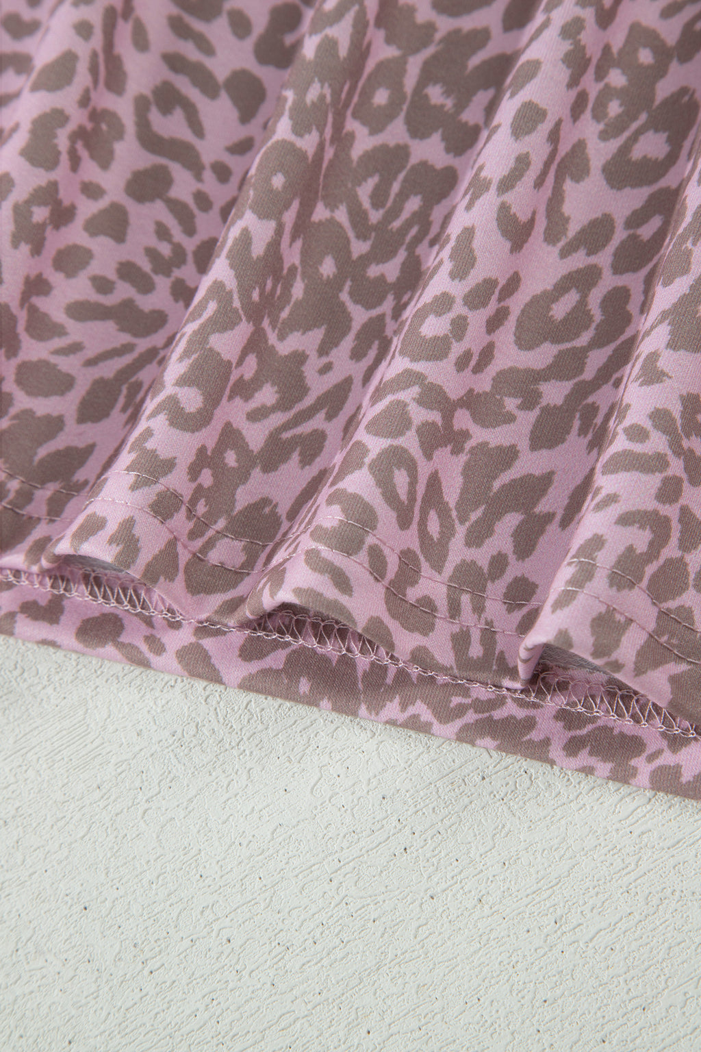 Pink Leopard Retro Studded Star Patch Loose Tee