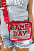 Fiery Red Clear PVC GAME DAY Summer Fashion Single Shoulder Bag