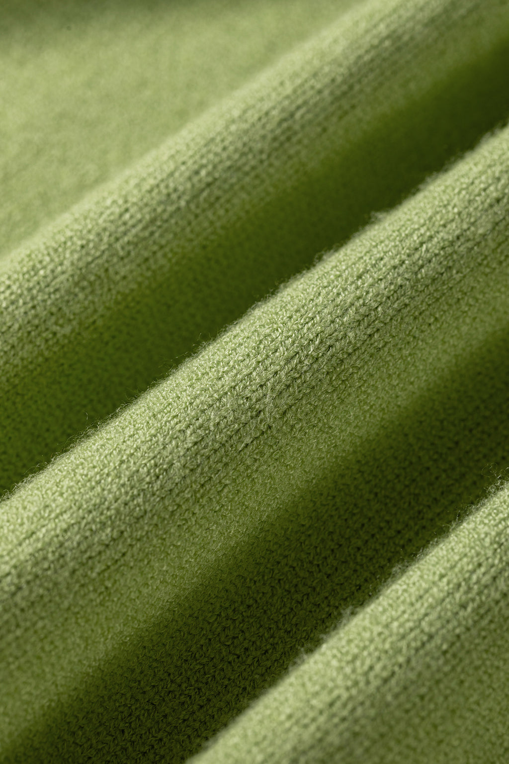 Meadow Mist Green Unique Fish Knit Oversized Round Neck Sweater
