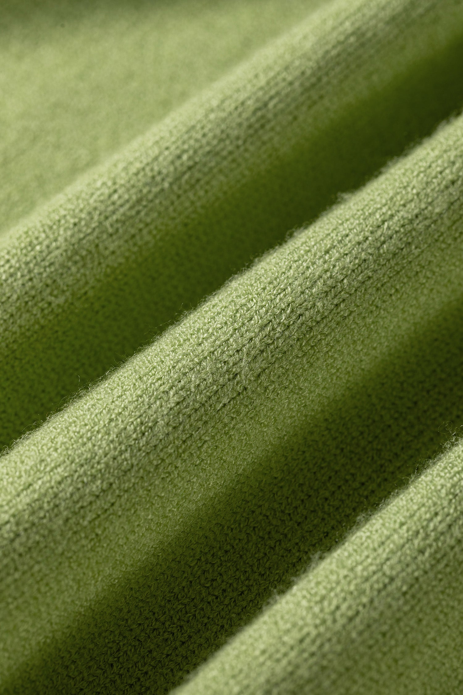 Meadow Mist Green Unique Fish Knit Oversized Round Neck Sweater