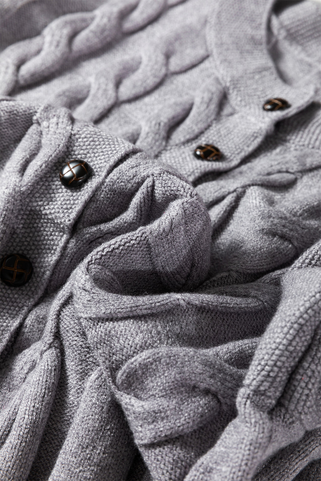 High Cable Knit Cardigan Sweater