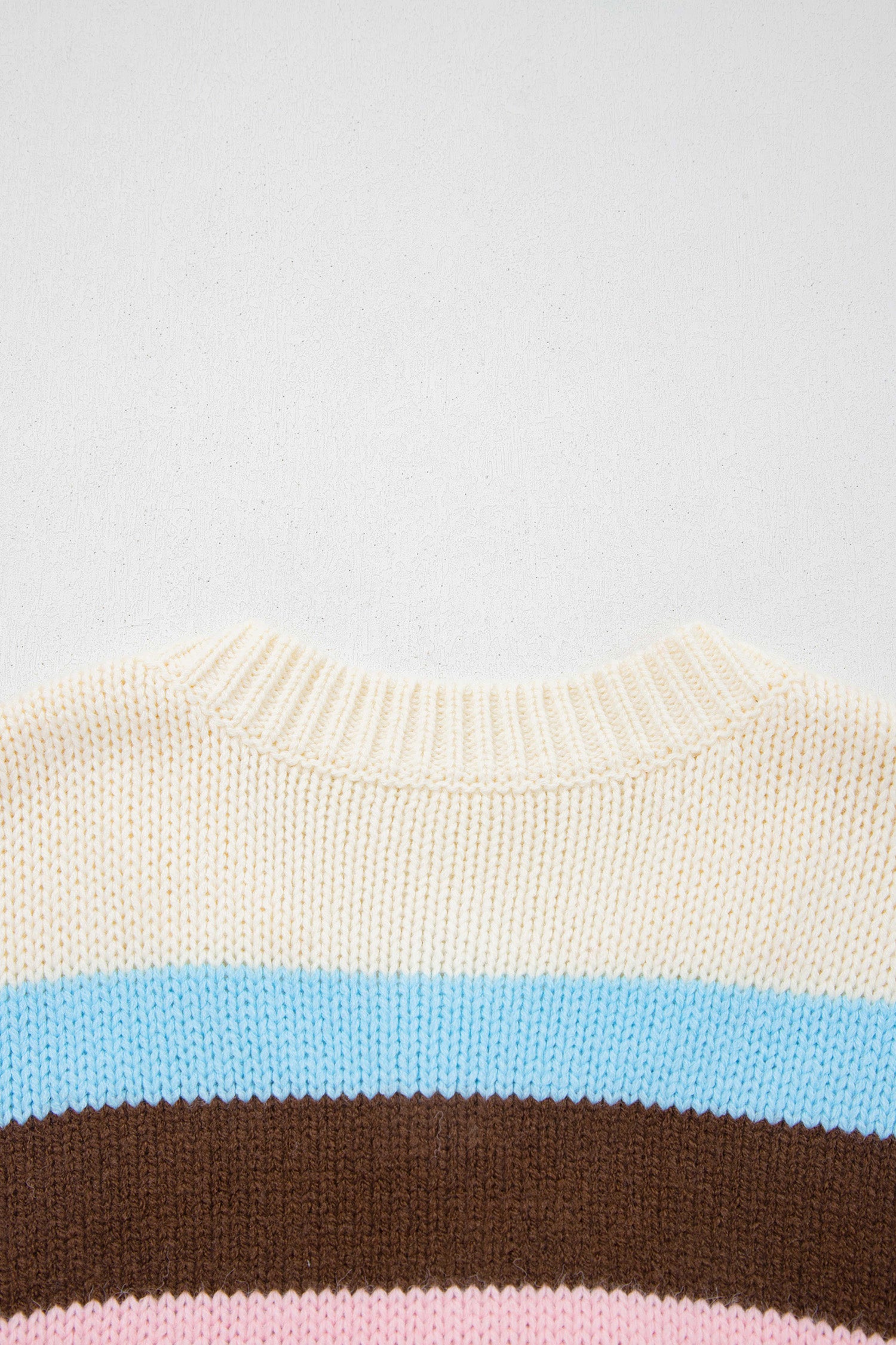 Pink Stripe Striped Colorblock Drop Shoulder Cardigan