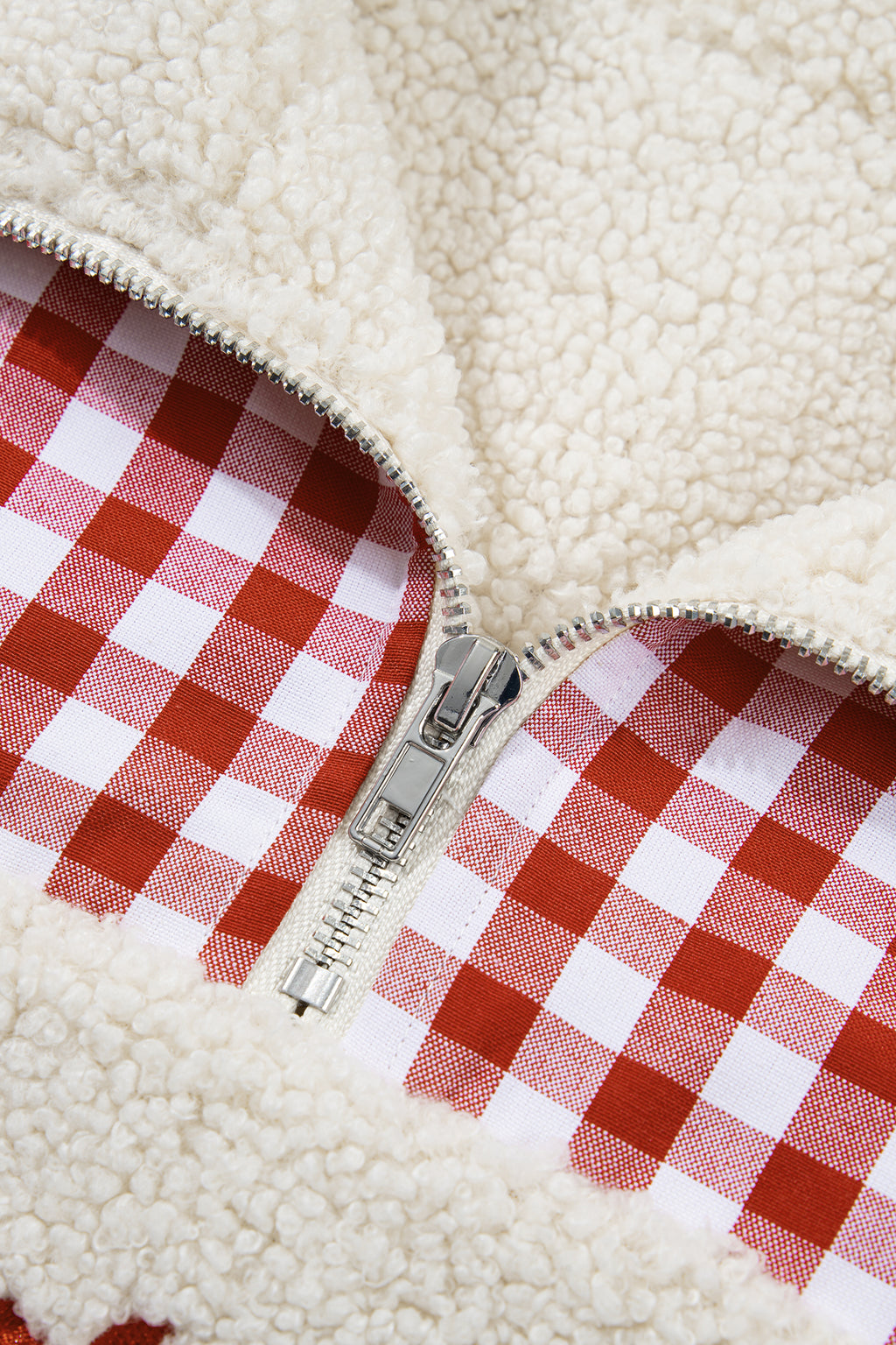 White Plush Plaid Patchwork Merry Christmas Baggy Sweatshirt