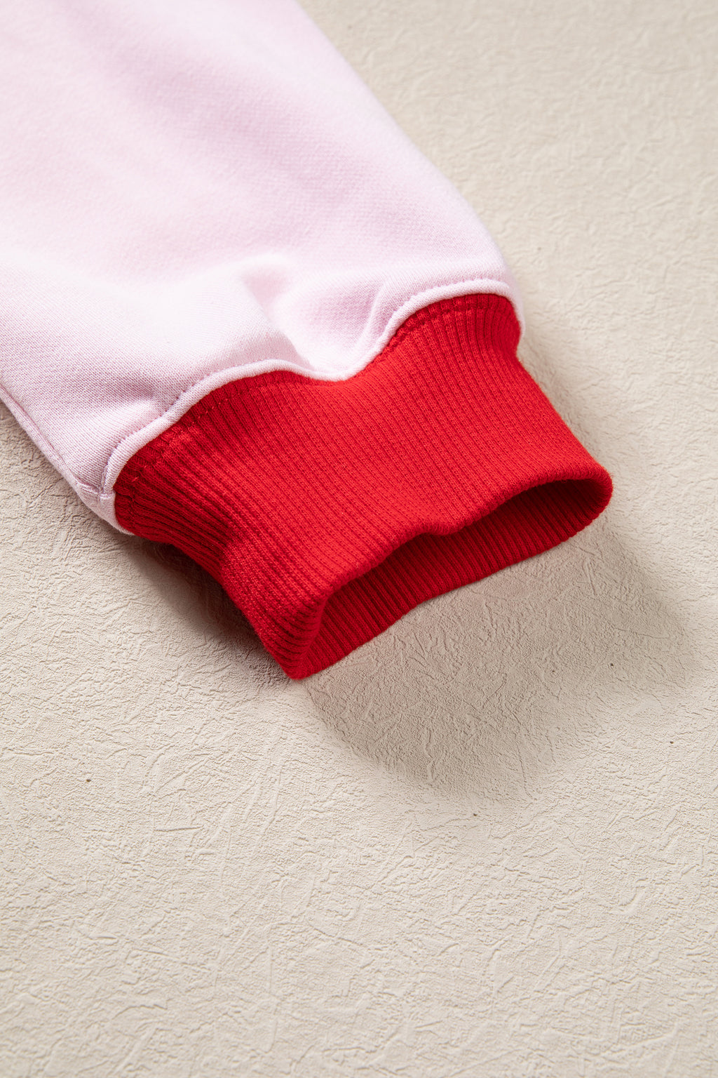 Pink Polka Dot Letter Graphic Colorblock Tunic Sweatshirt