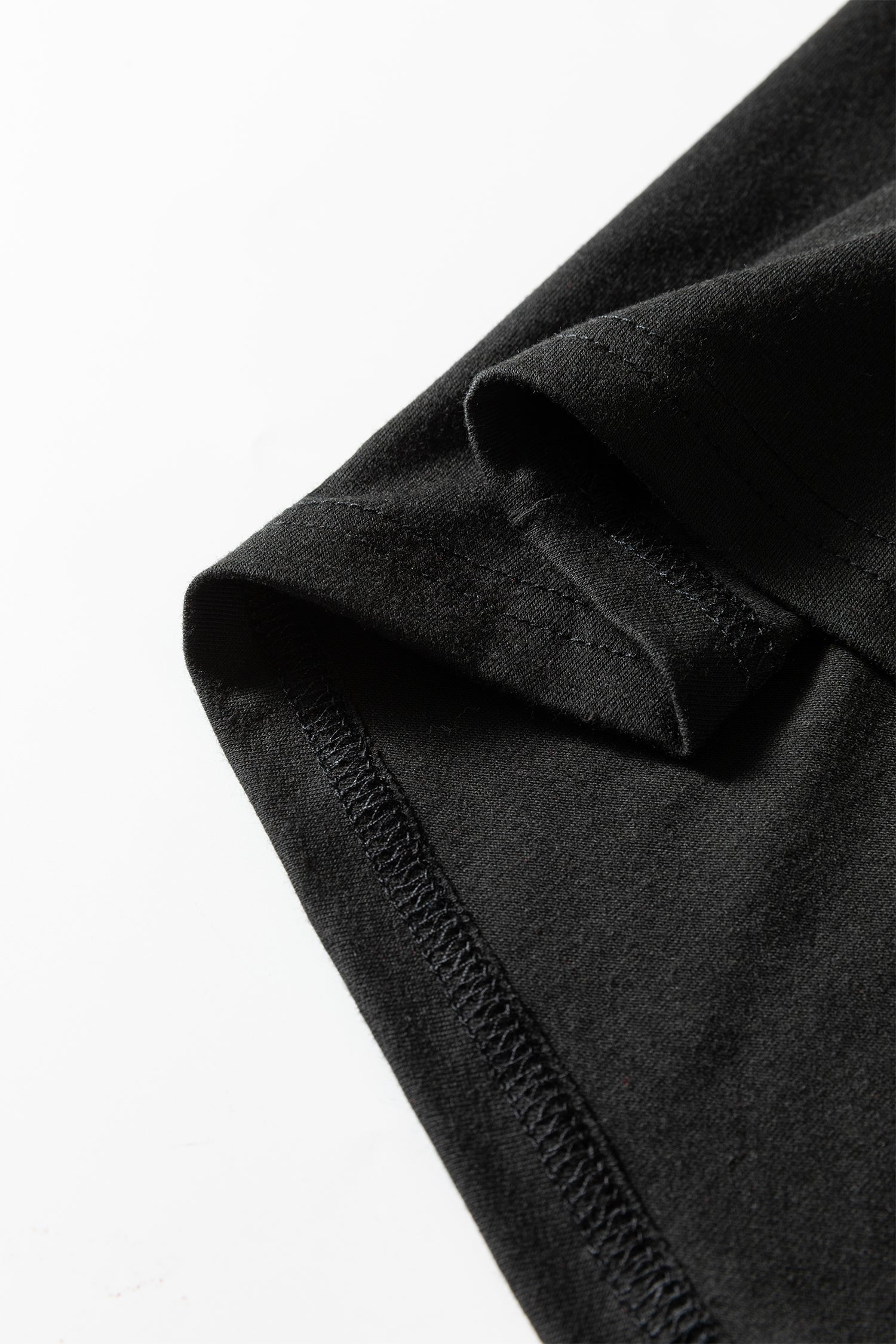 Black Plus Size Solid Color Asymmetric Neck Short Sleeve Blouse