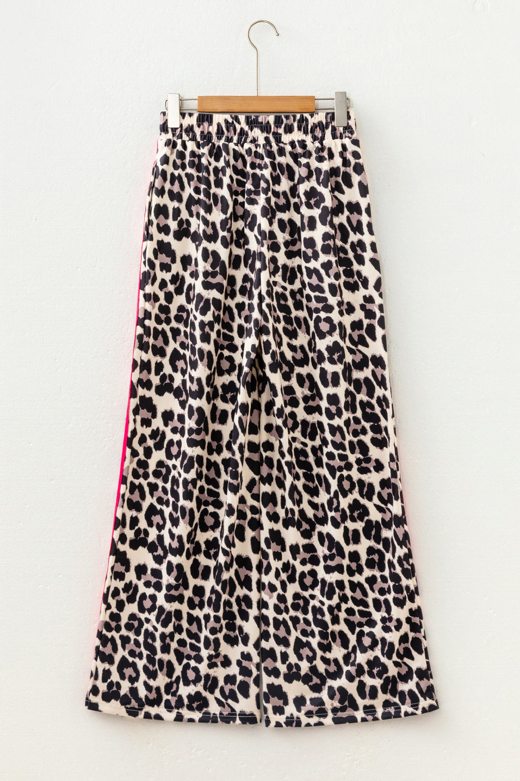 Rose Side Stripe Leopard Wide leg Trousers