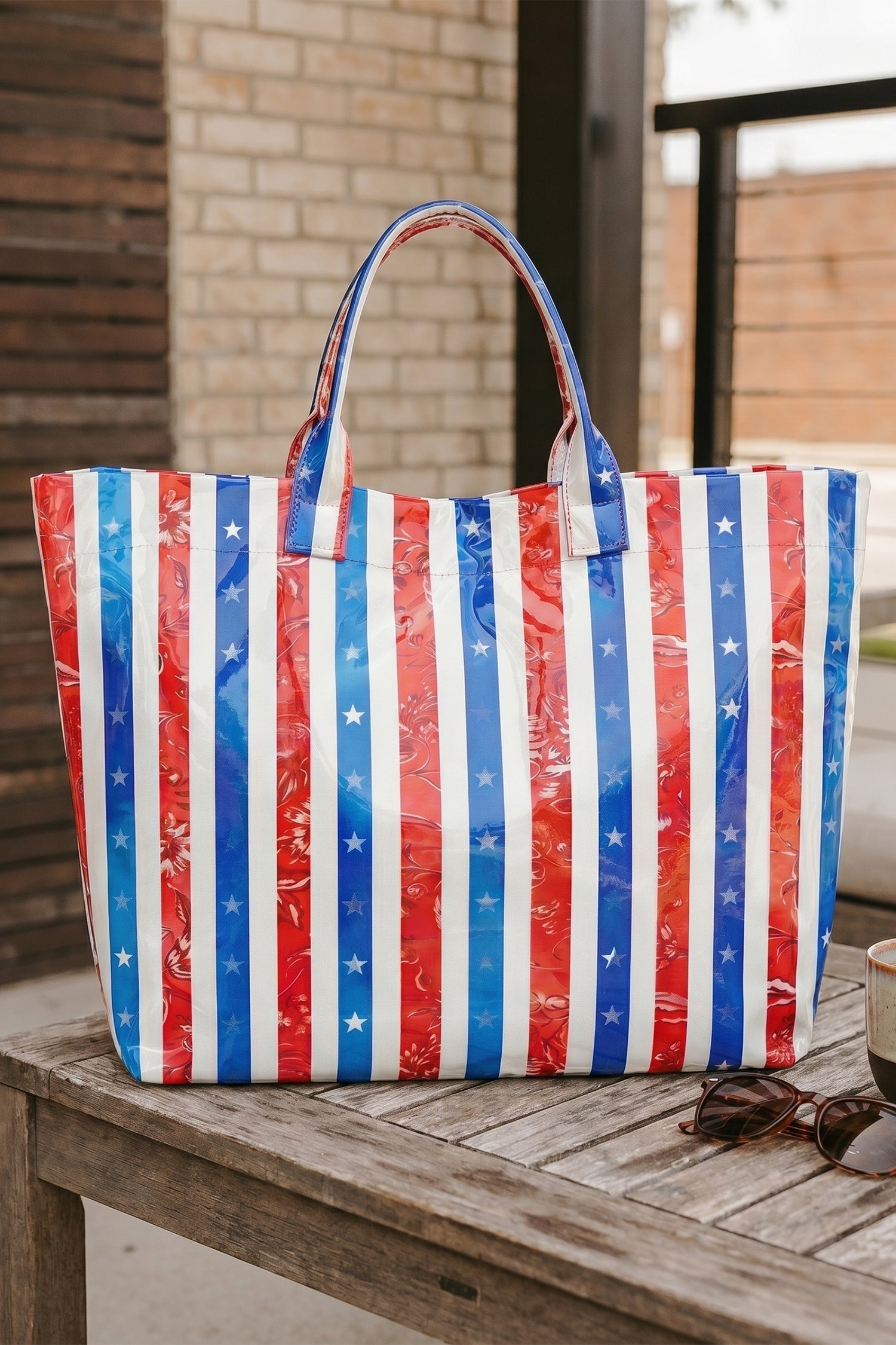 Color black Polka Dot Vinyl Glossy Tote Bag