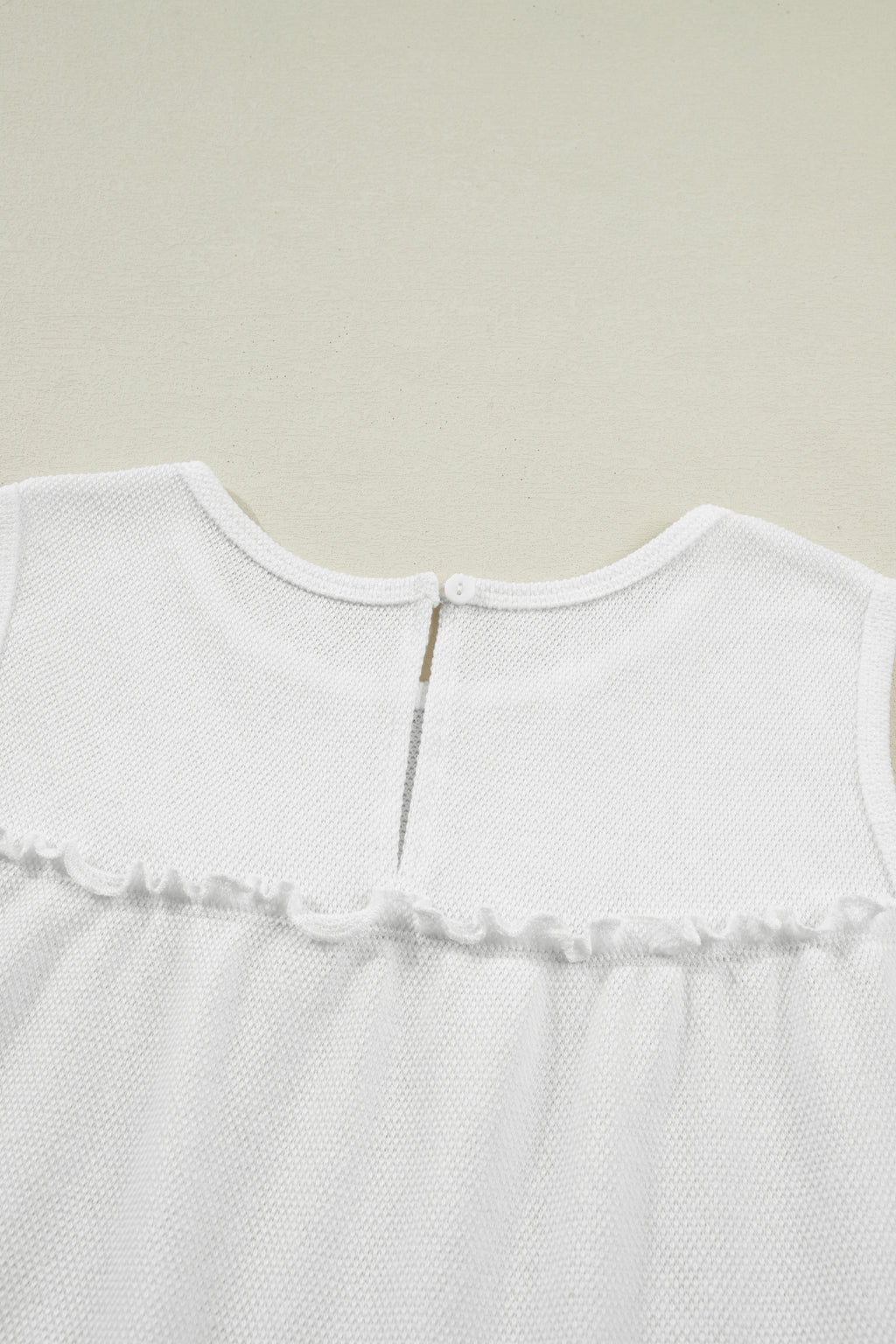 White Tiered Frill Trim A-line Tank Top
