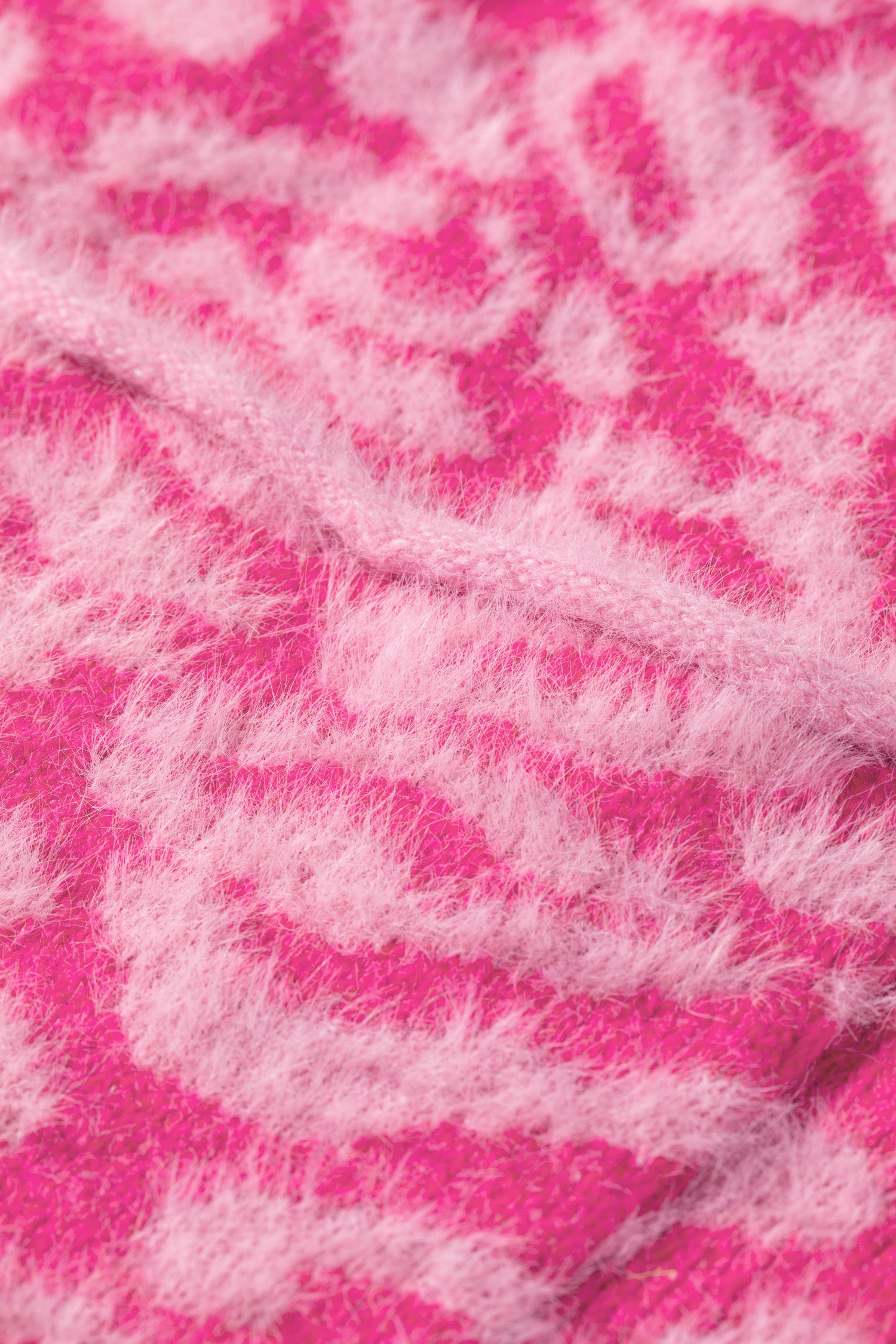 Pink Leopard Print Knit Sleeveless Regular Wash Sweater Vest