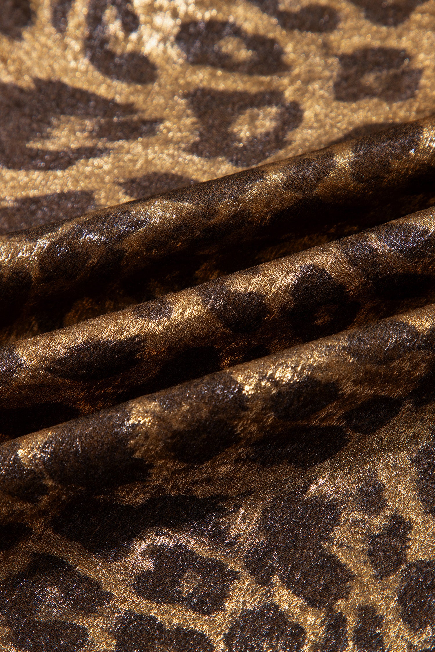 Multicolour Leopard Print Western Style Wide Leg Full Length Pants