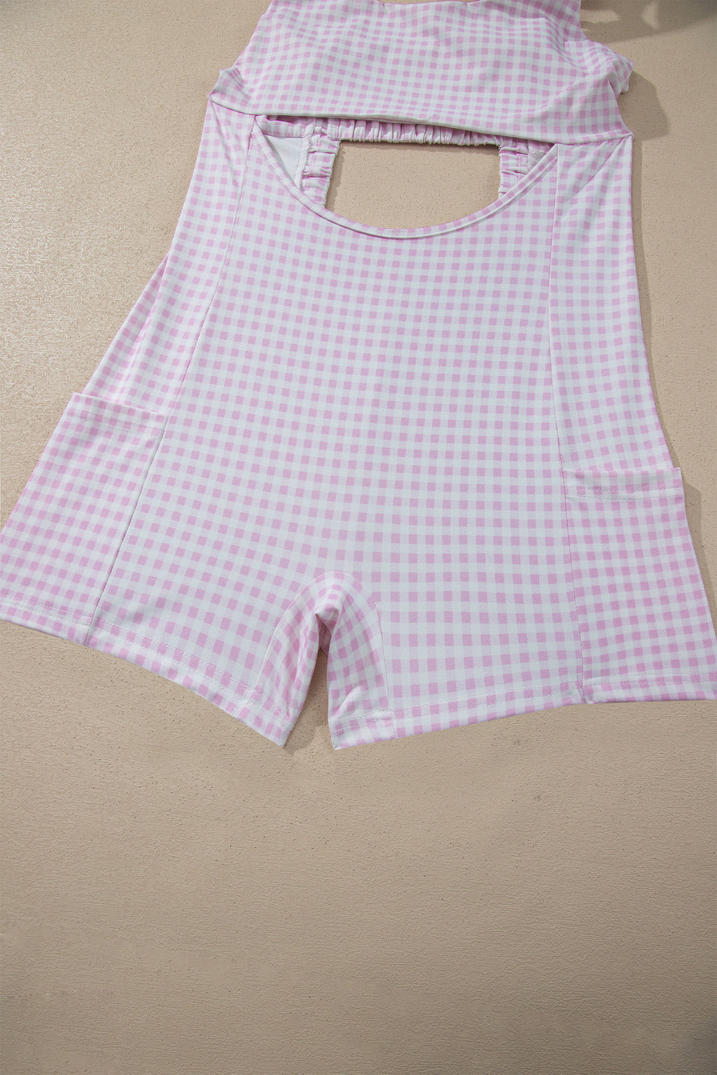Yellow Cream Faux Two Piece Gingham Contrast Patchwork Loose Mini Dress