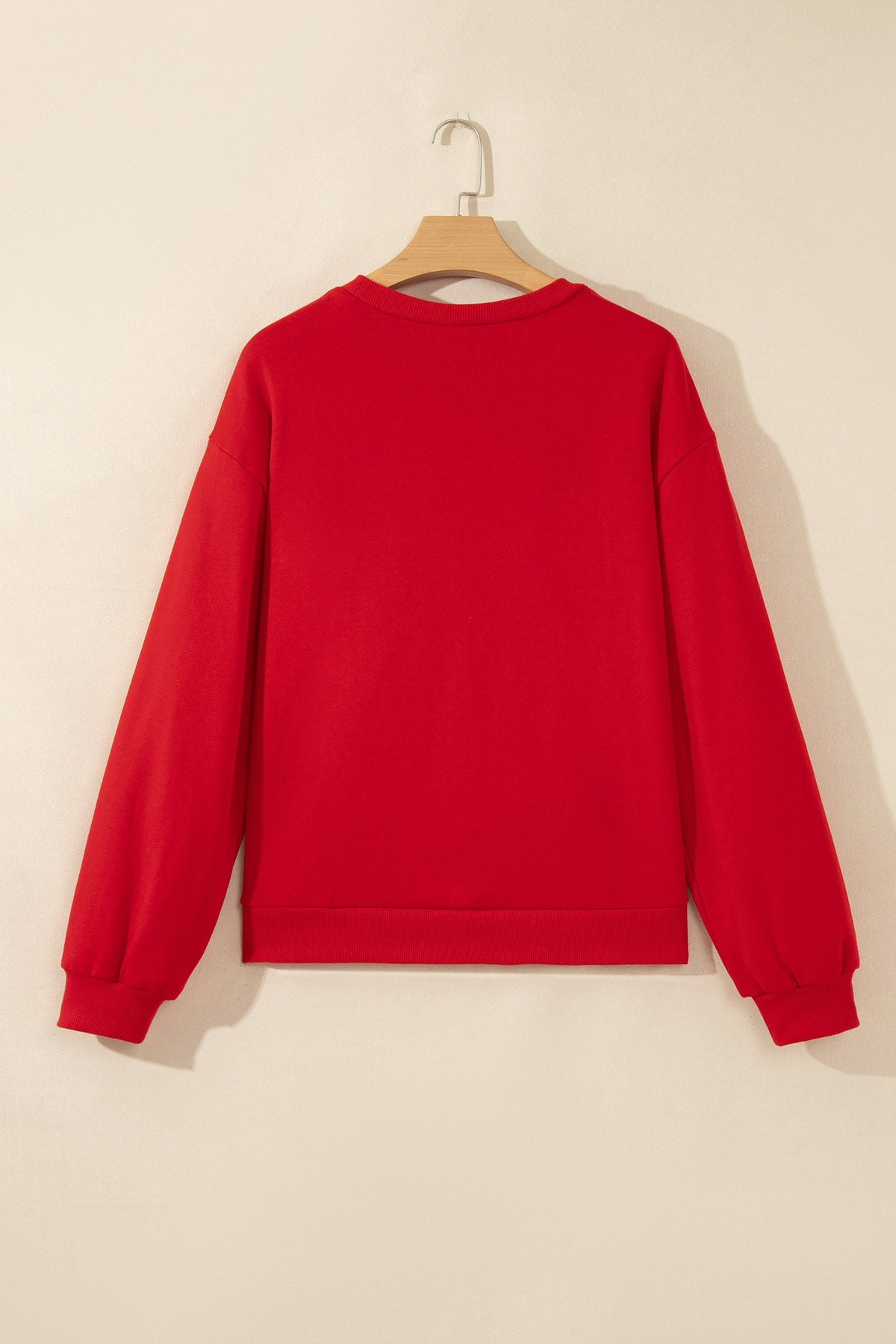 Racing Red Gingham Patch Embroidered Rugby Game Day Stars Sweatshirt