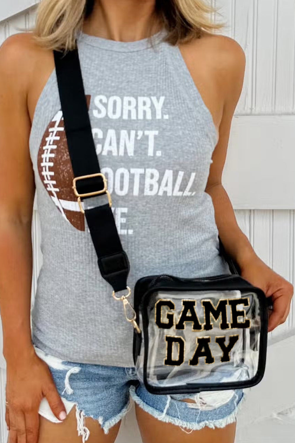 Fiery Red Clear PVC GAME DAY Summer Fashion Single Shoulder Bag