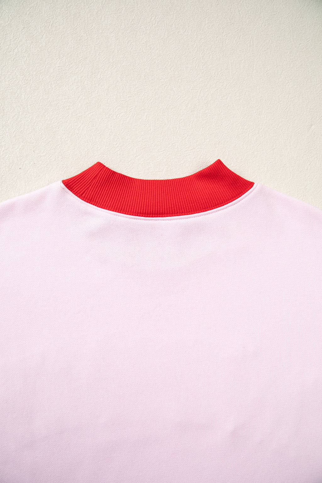 Pink Polka Dot Letter Graphic Colorblock Tunic Sweatshirt