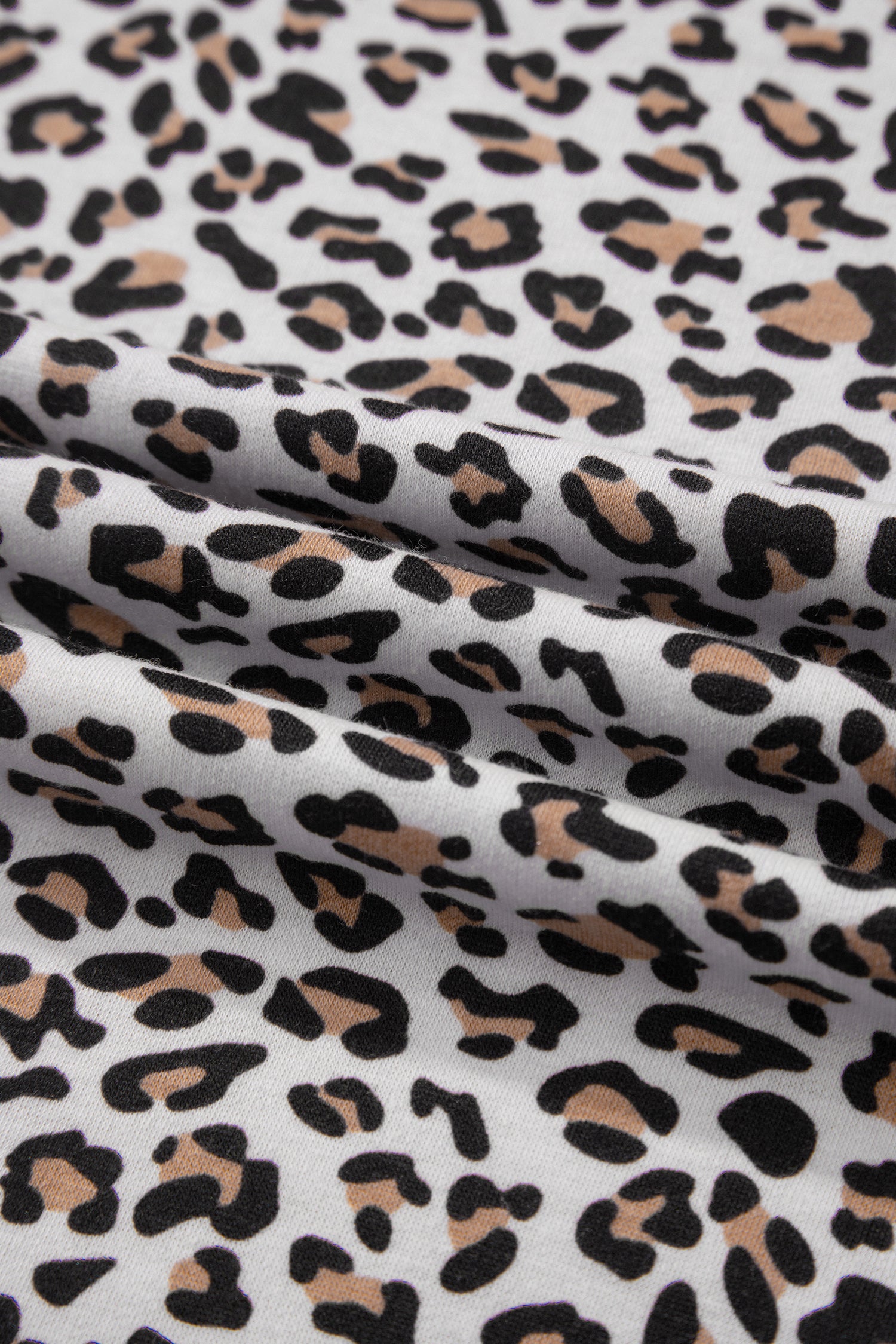 White Leopard High-Low Loose Tee Ankle Length Pants Set