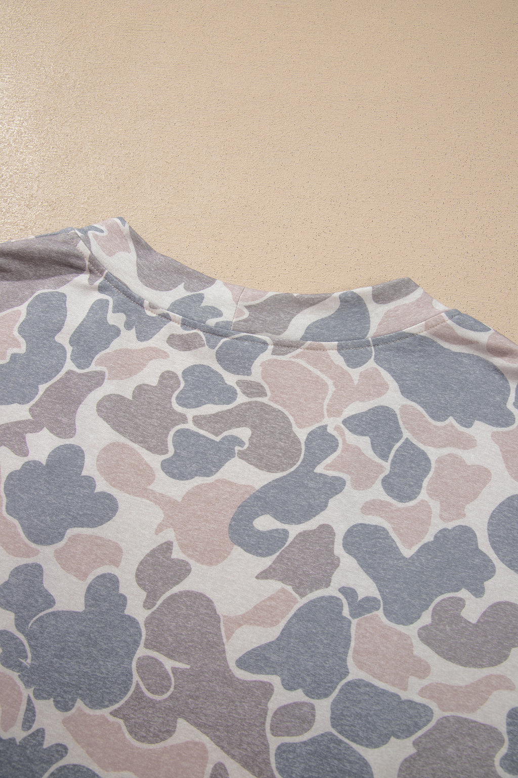 Multicolour Camouflage Print Long Sleeve Open Front Tunic Cardigan