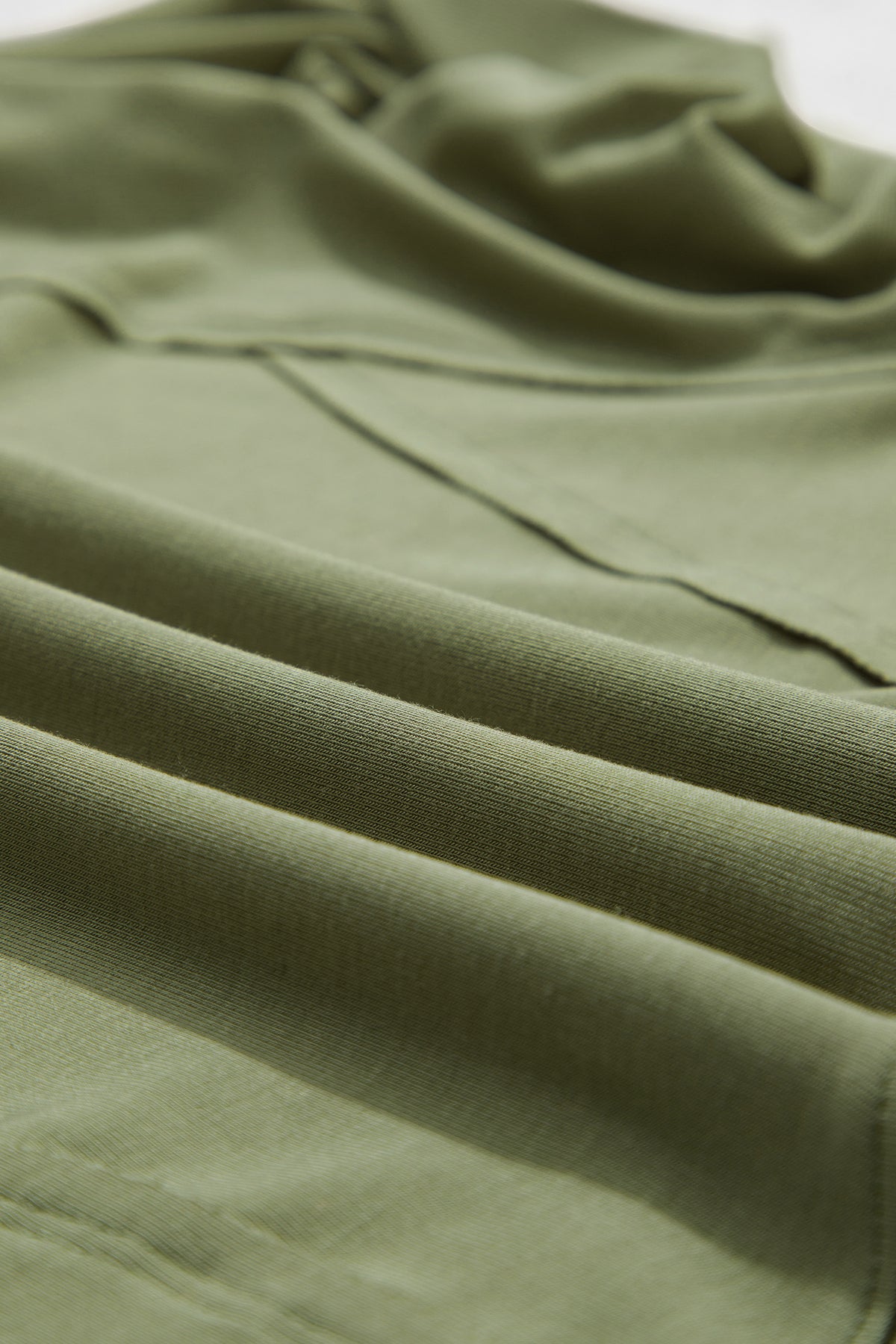 Guacamole Green Round Neck Paneling Long Sleeve Top