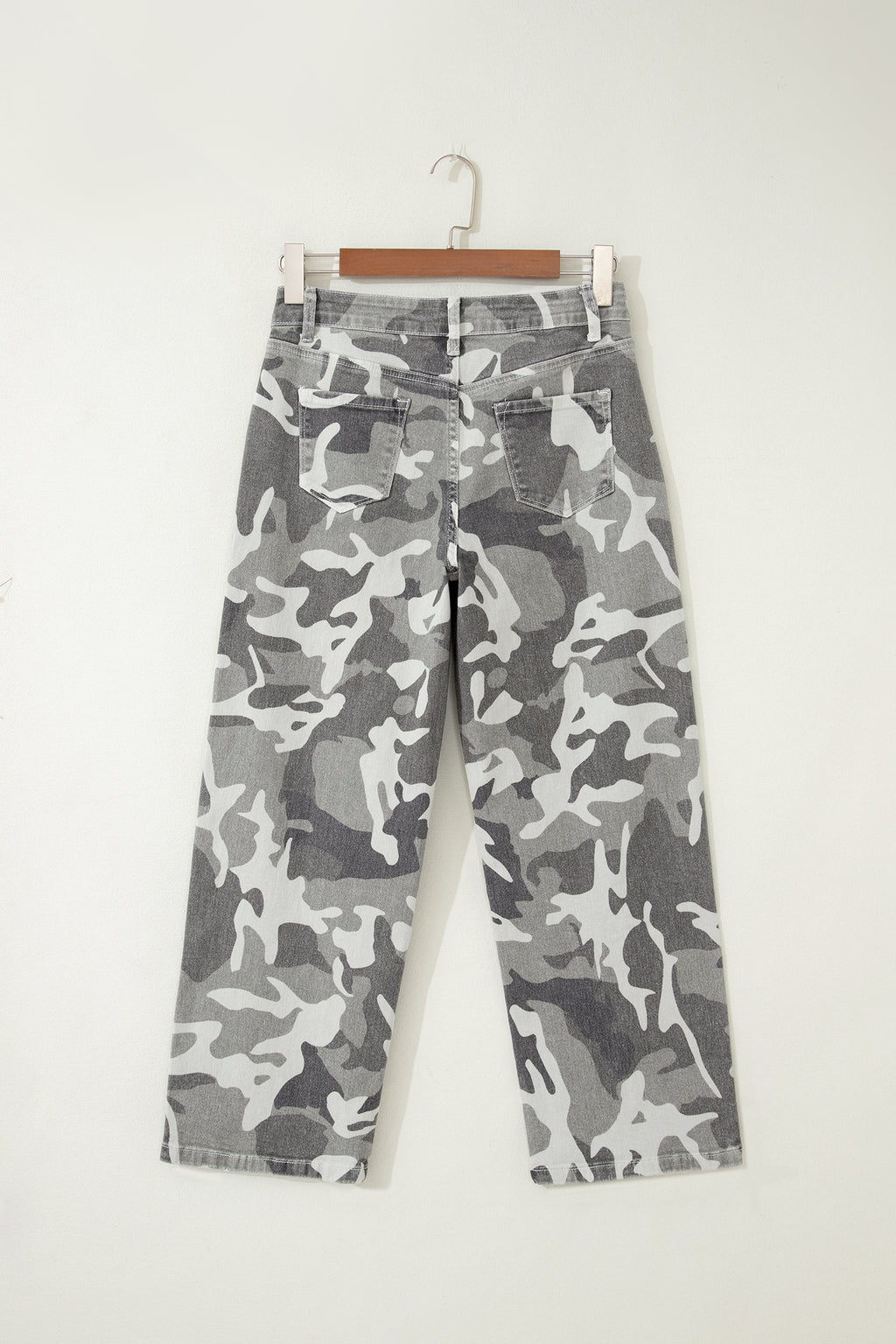 Green Camo Pattern Cotton Denim Shift Jeans
