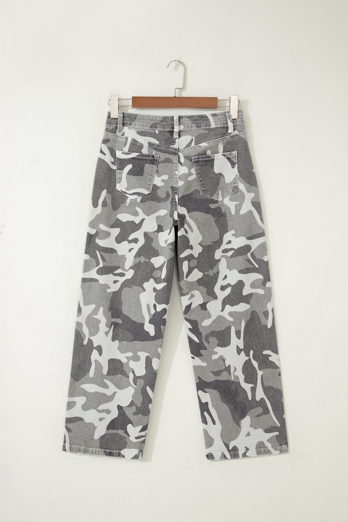 Green Camo Pattern Cotton Denim Shift Jeans