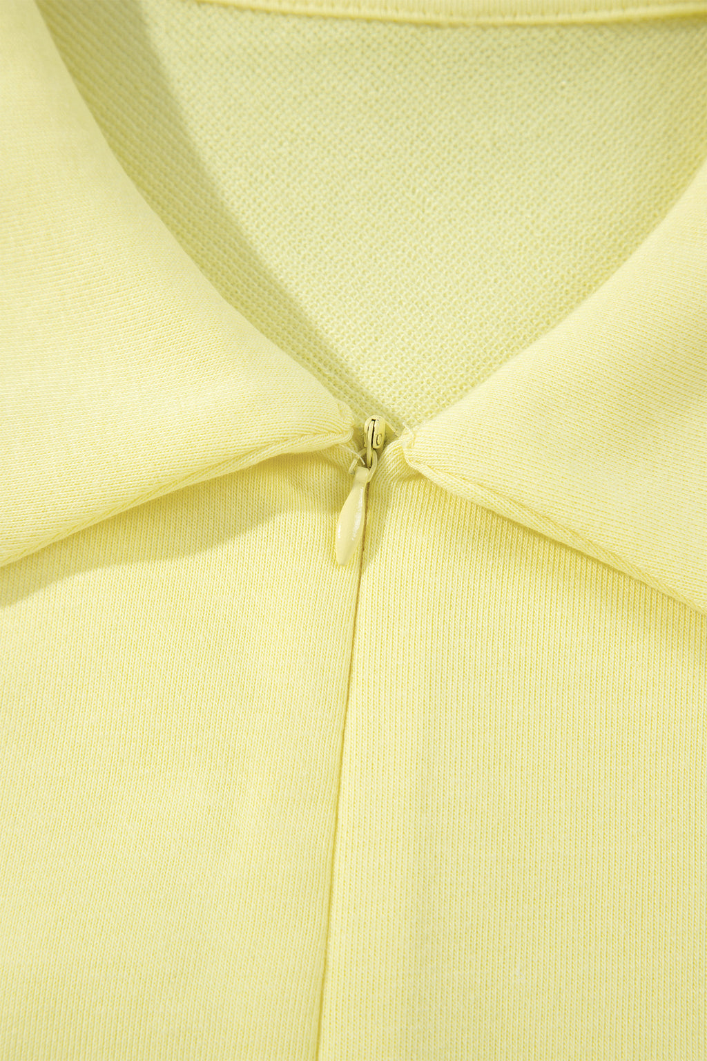 Yellow Cream Half Zip Polo Tee Elastic Waist Romper