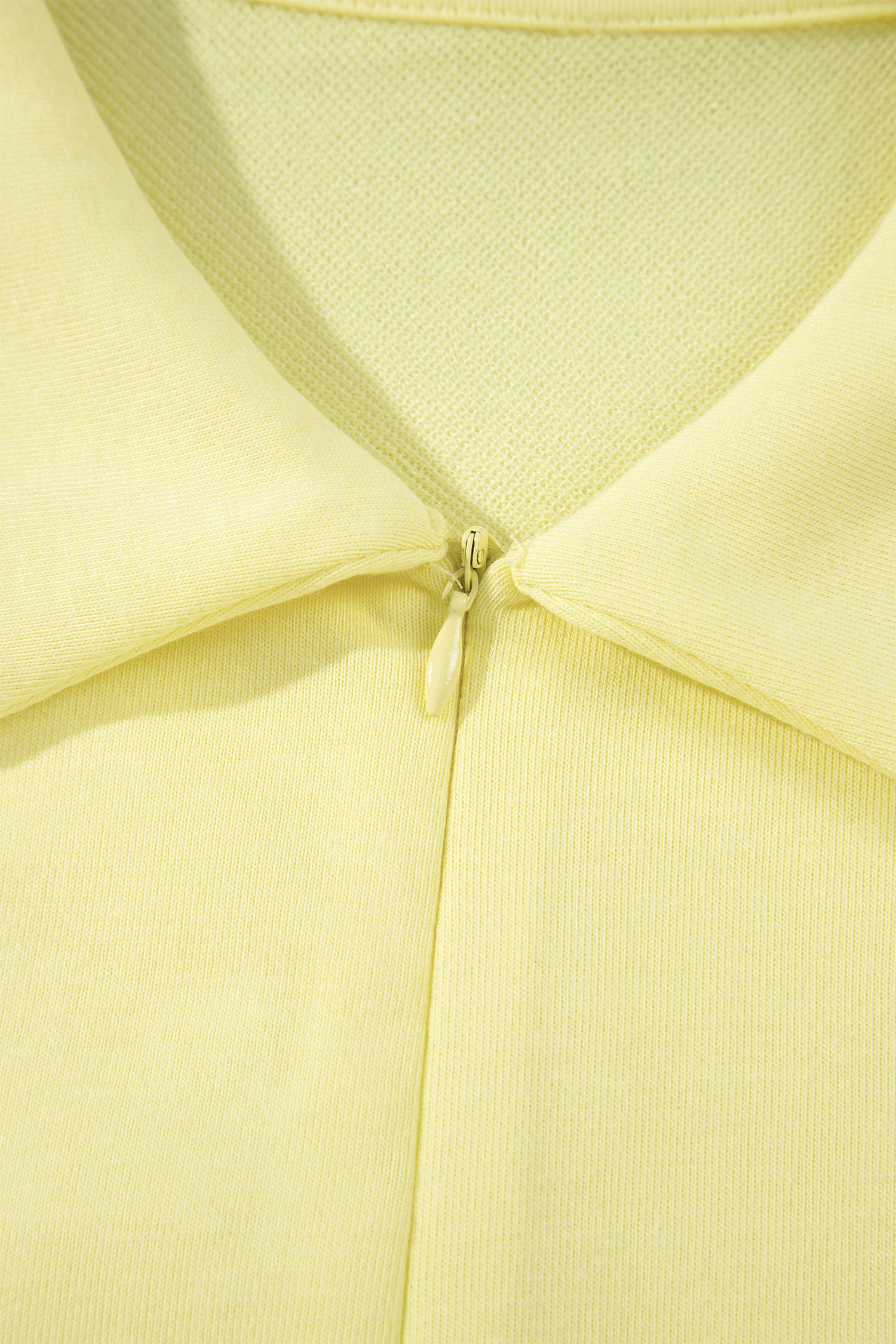 Yellow Cream Half Zip Polo Tee Elastic Waist Romper