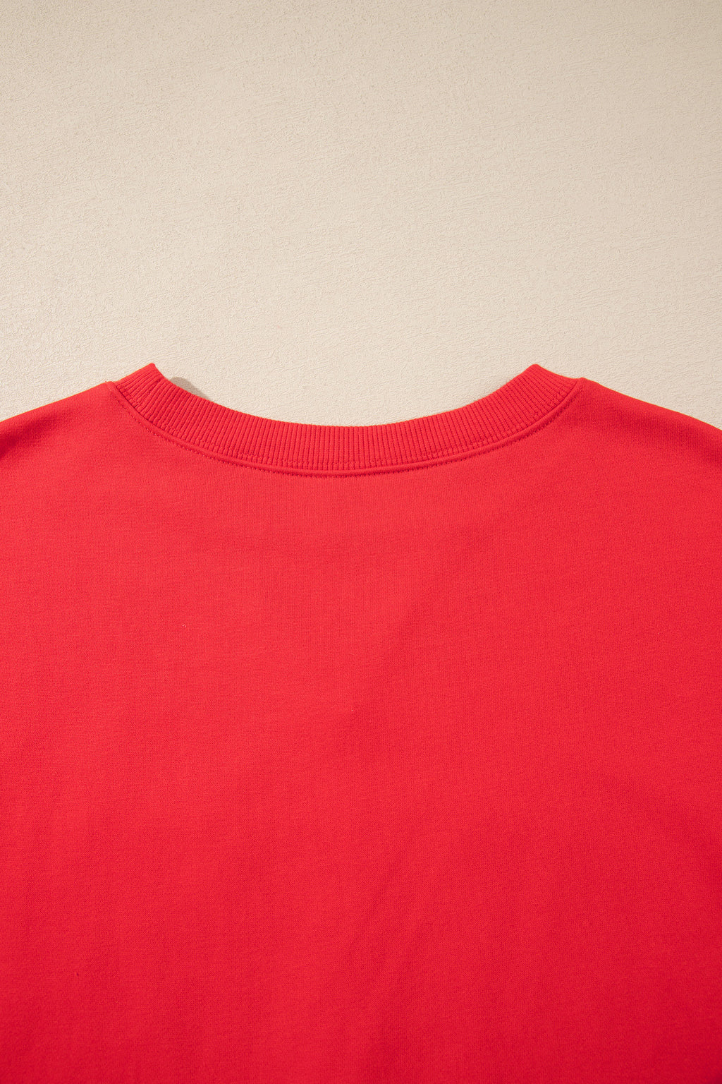 Fiery Red GAMEDAY Embroidered Patch Pattern Casual Shift Sweatshirt