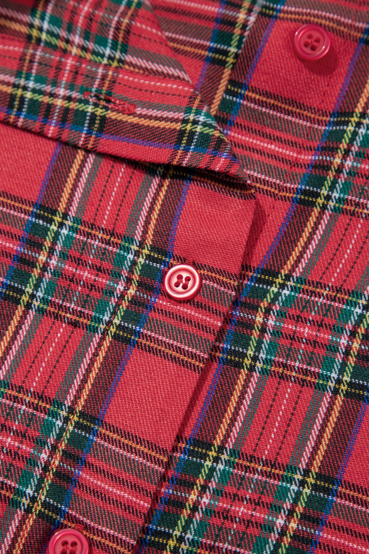 Red Plaid Striped V Neck Collar Cuff Details Shift Plus Size Dress