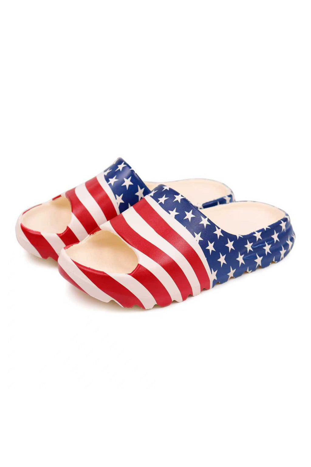 Dark Blue Star and Stripes Cloud Pillow Soft Slippers