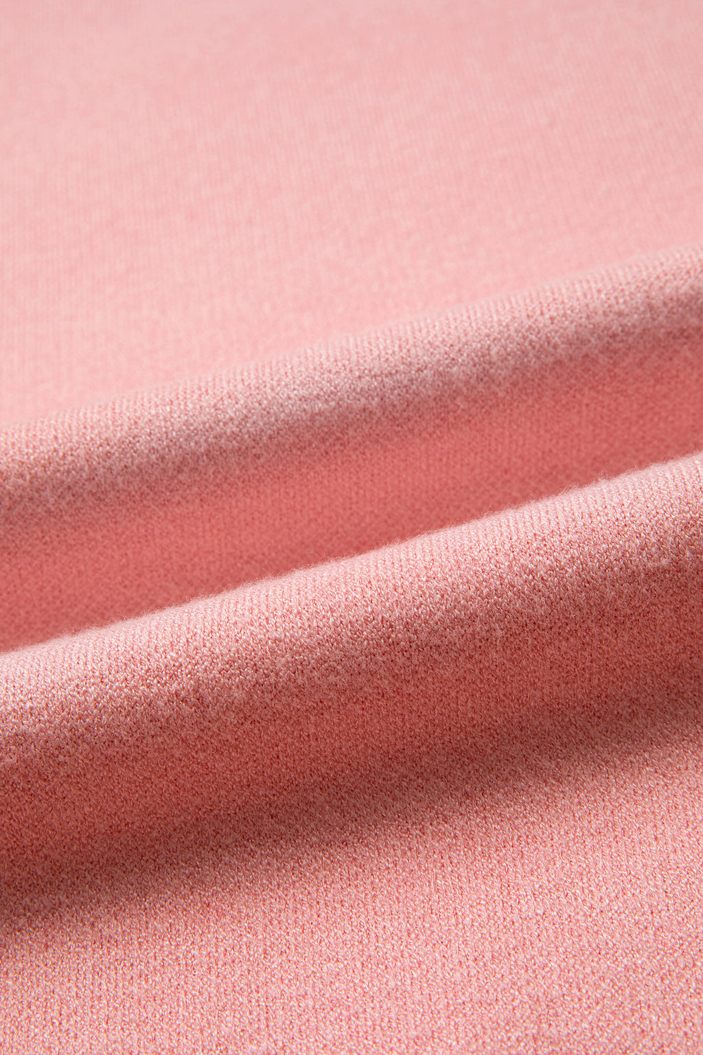Gossamer Pink Drop Shoulder Round Neck Towel Embroidery Slogan Pullover Sweater