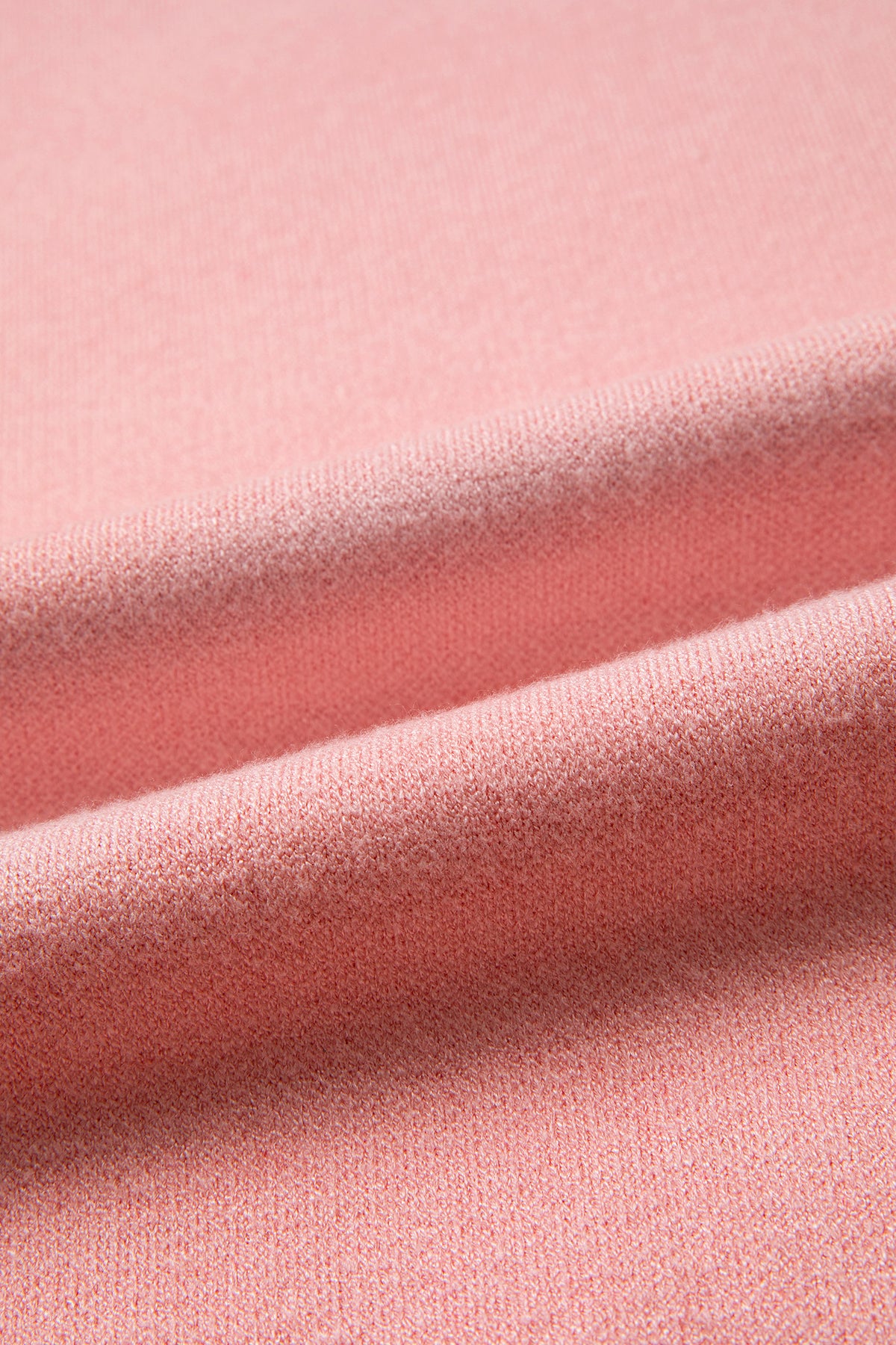 Gossamer Pink Drop Shoulder Round Neck Towel Embroidery Slogan Pullover Sweater