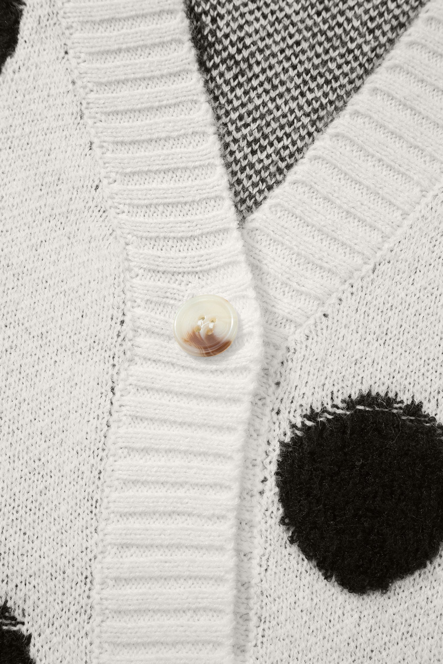 Red Polka Dot Button Front Oversized V Neck Cardigan