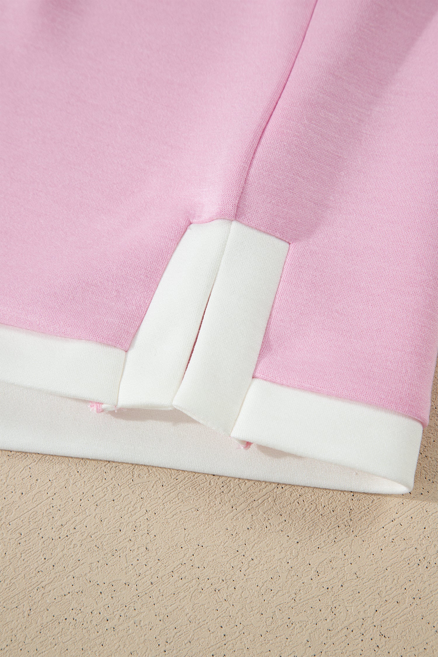 Pink Colorblock Trim Cropped Tank Elastic Waist Shift Pants 2pcs Set