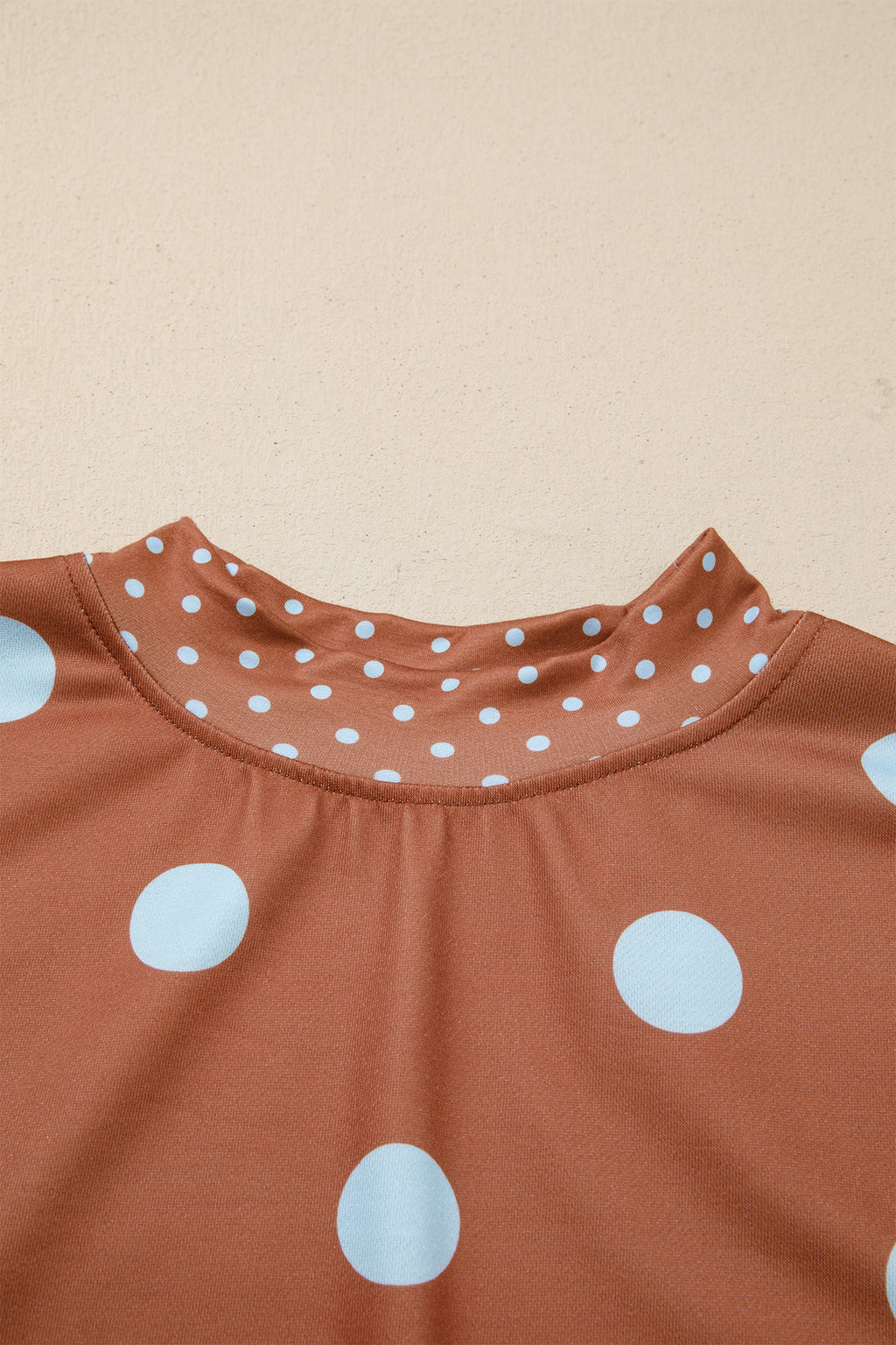 Pink Polka Dot Print Contrast Detail Oversized Tunic Sweatshirt