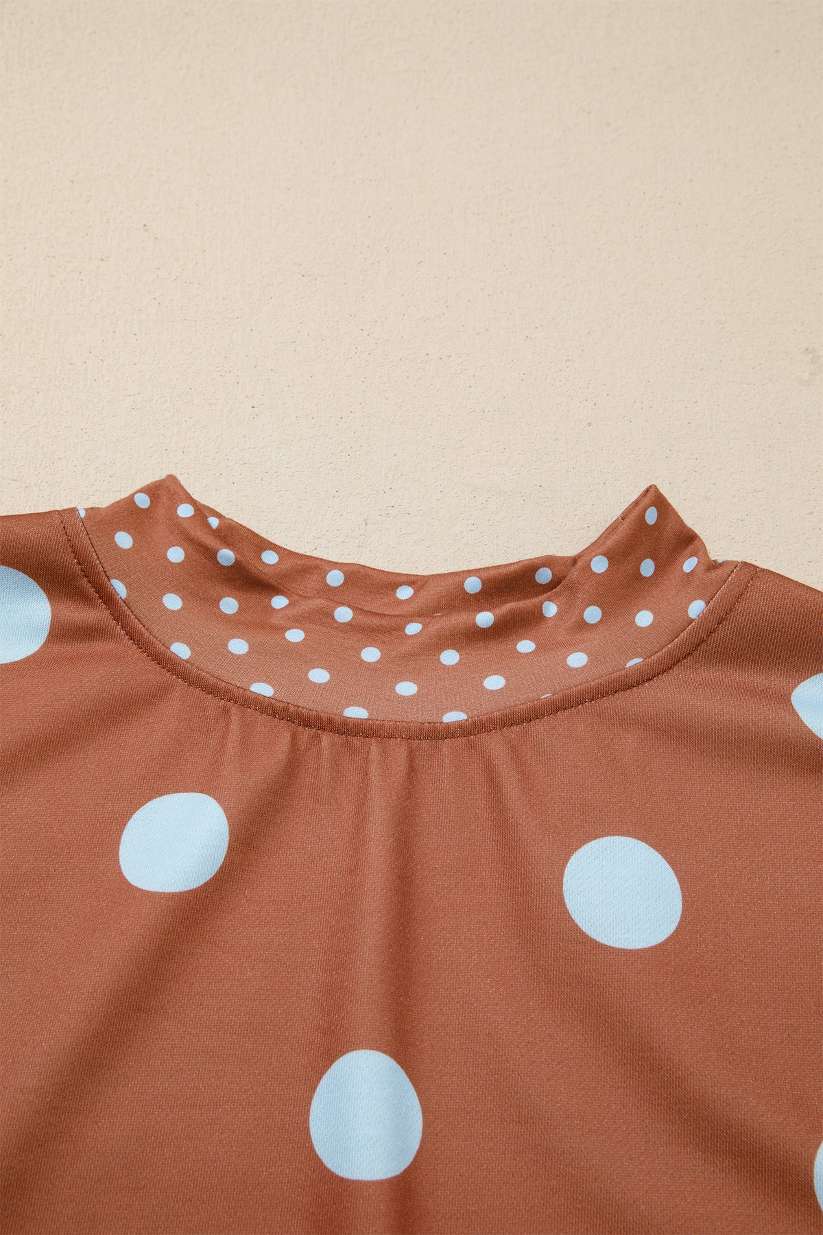 Pink Polka Dot Print Contrast Detail Oversized Tunic Sweatshirt