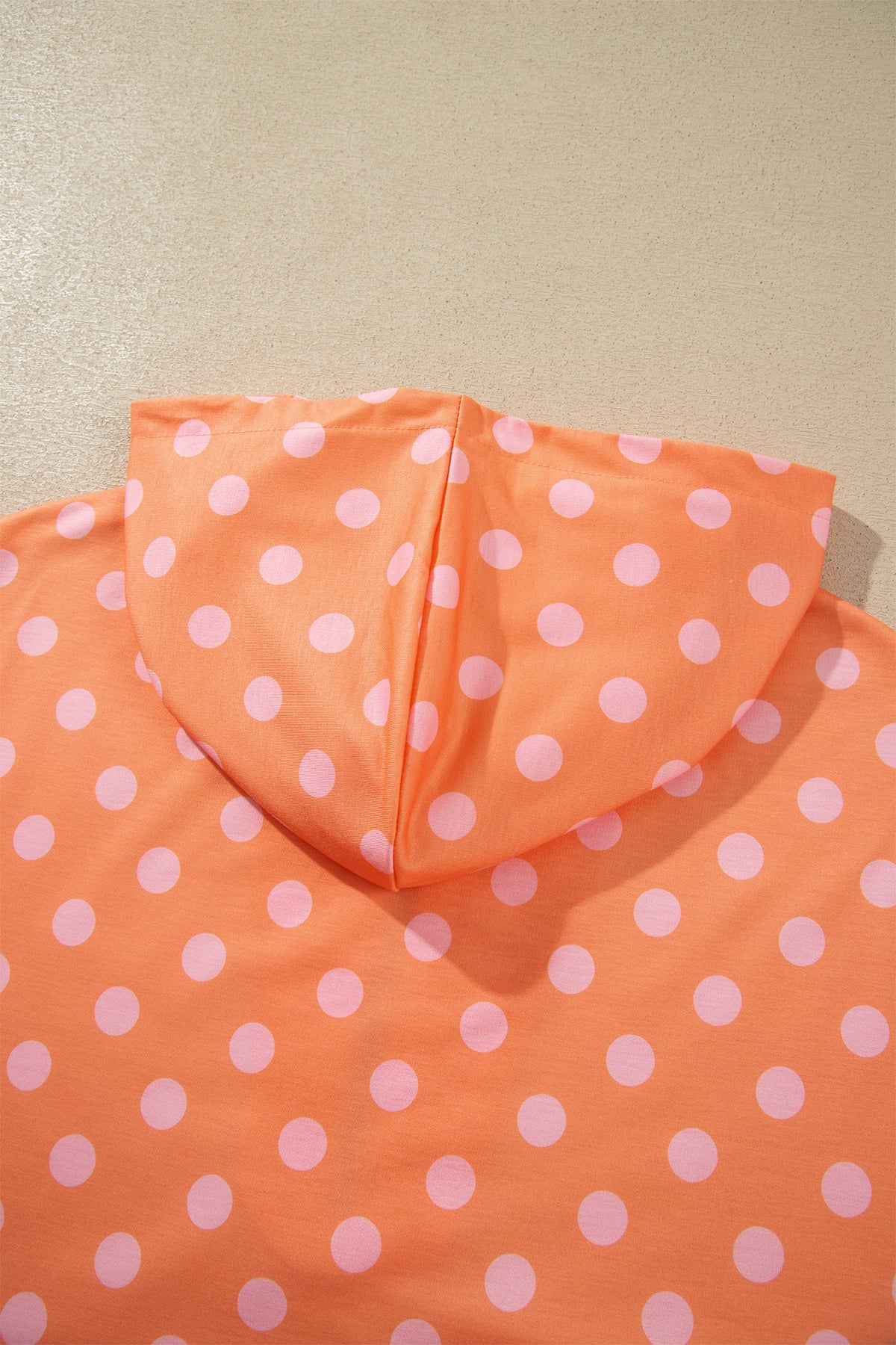 Khaki Polka Dot Hooded Long Sleeve Top Casual Mini Skort Set