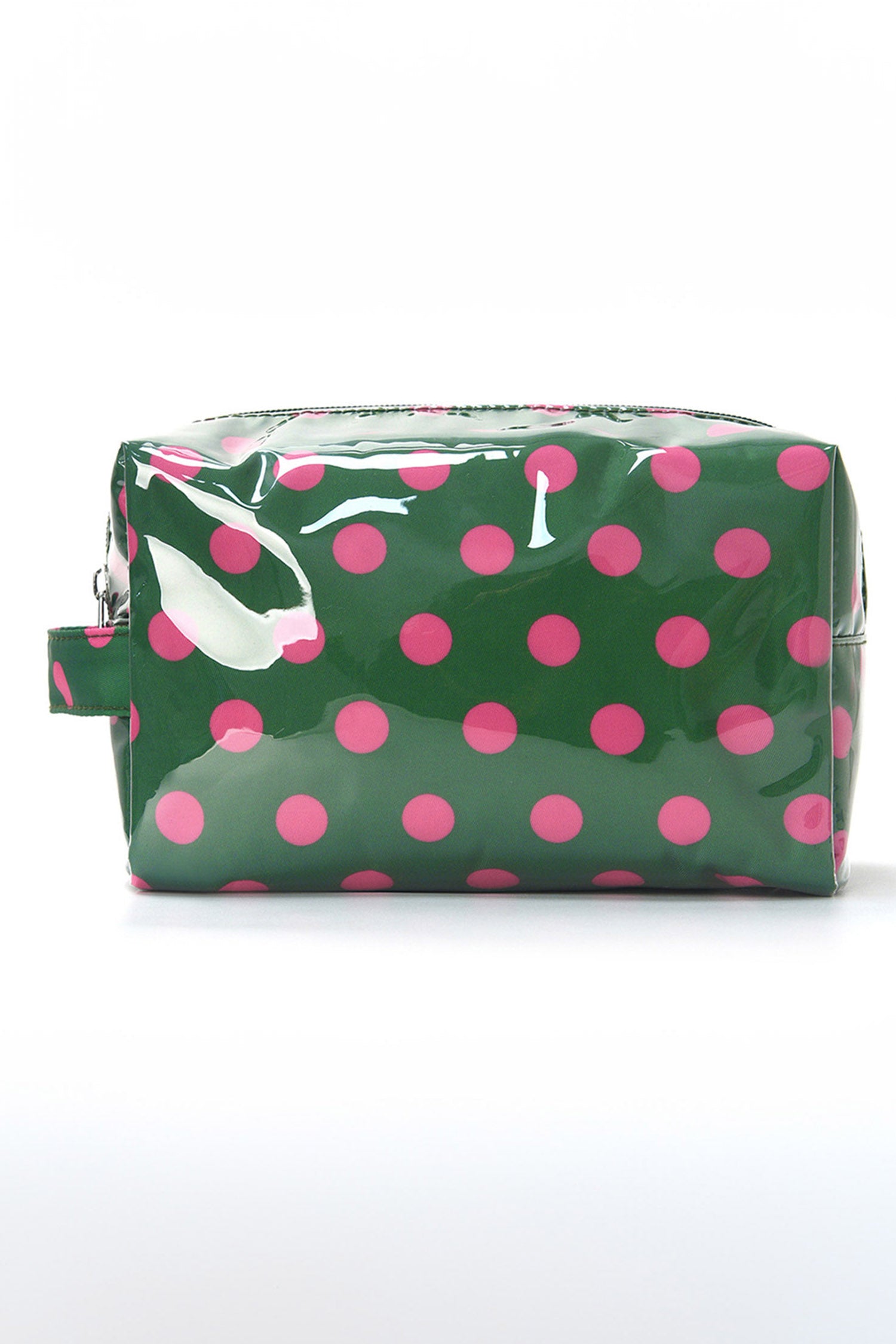 Light Pink Durable PVC Polka Dot Makeup Bag