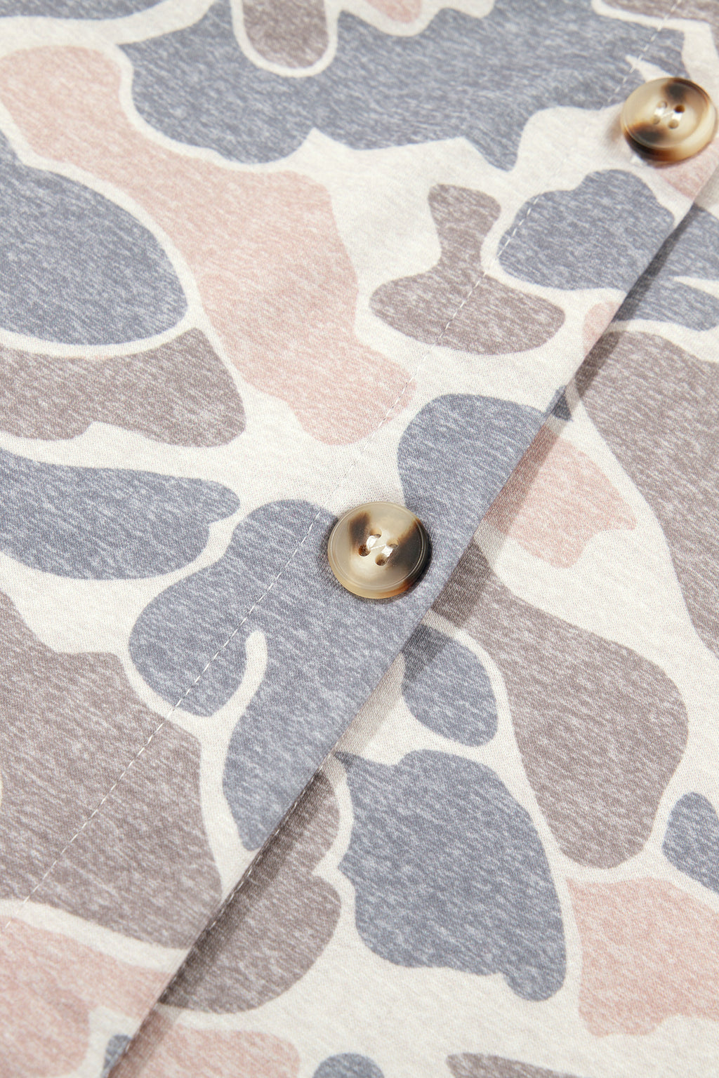 Multicolour Casual Camouflage Button Down Tunic Shacket