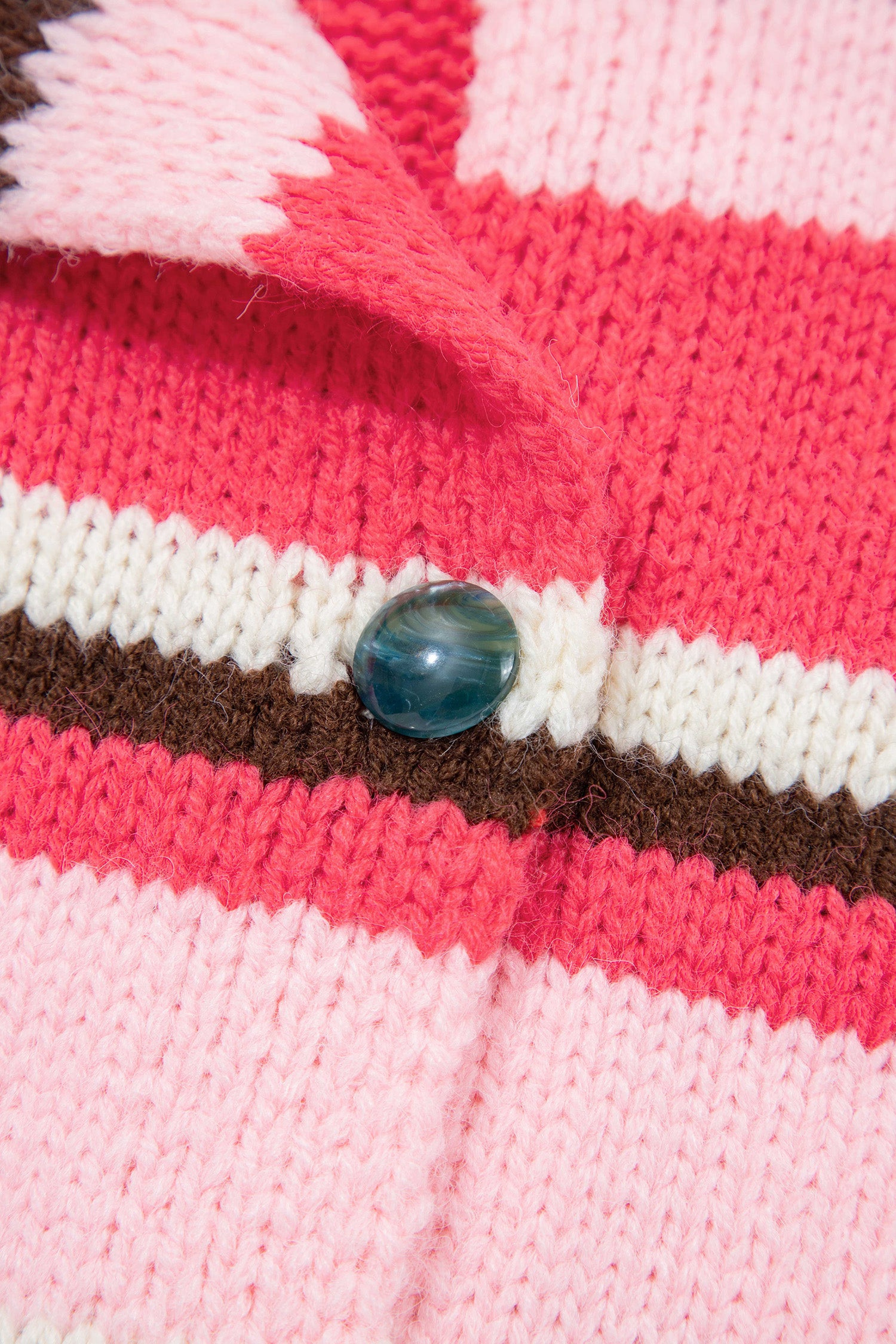 Pink Stripe Striped Colorblock Drop Shoulder Cardigan