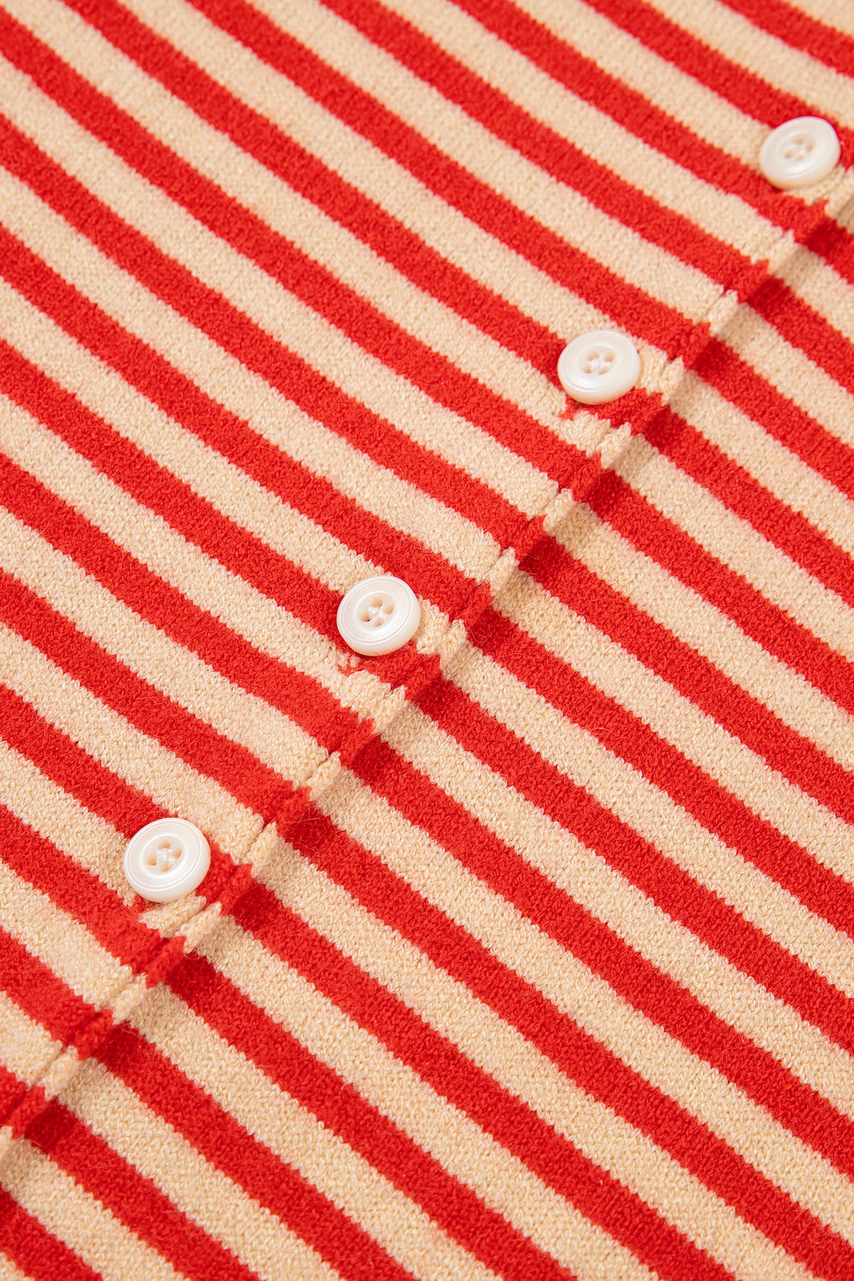 Red Stripe Striped Button Collar Long Sleeve Knit Cardigan