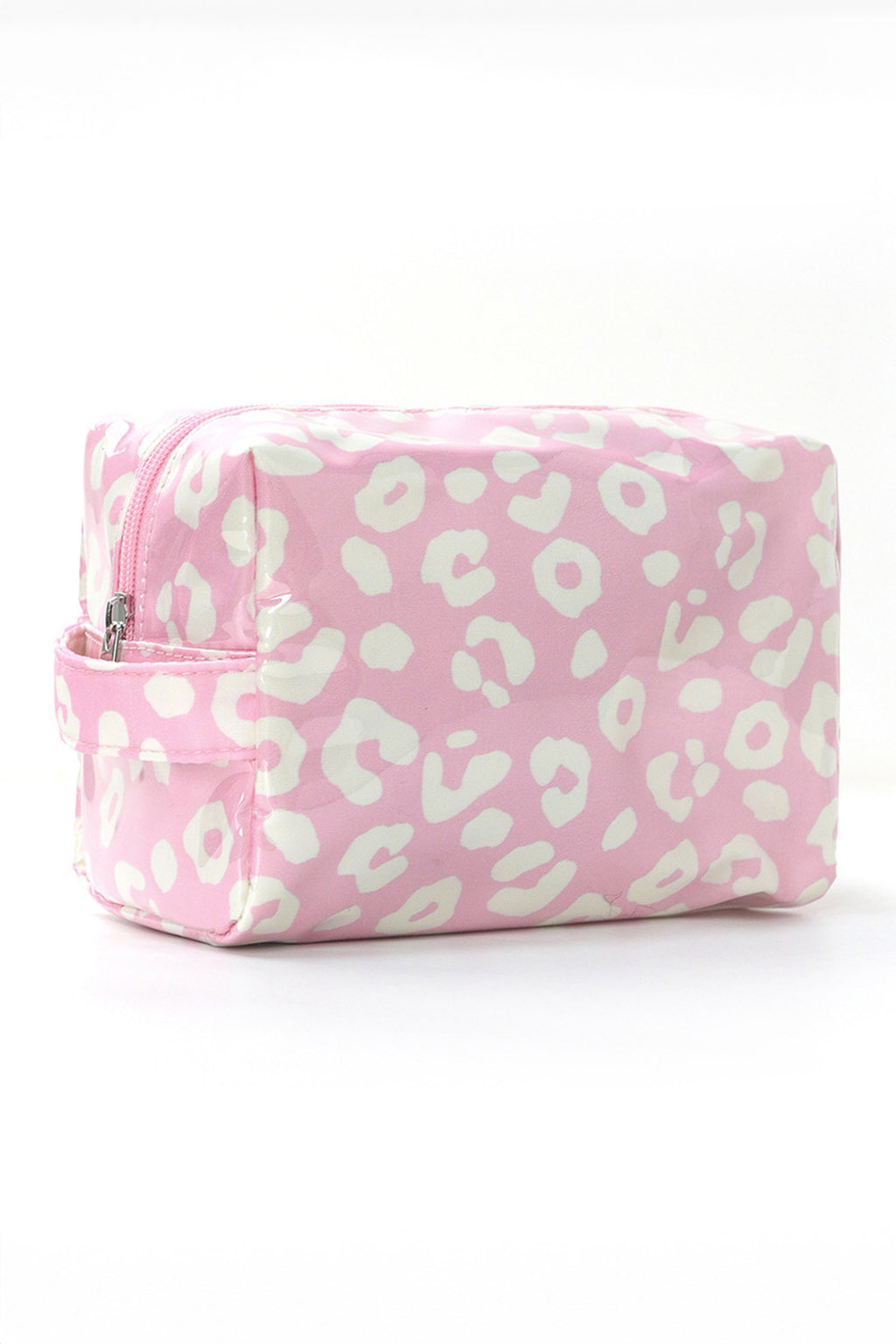 Blackish Green Leopard Print PVC Travel Makeup Organizer Cosmetic Bag