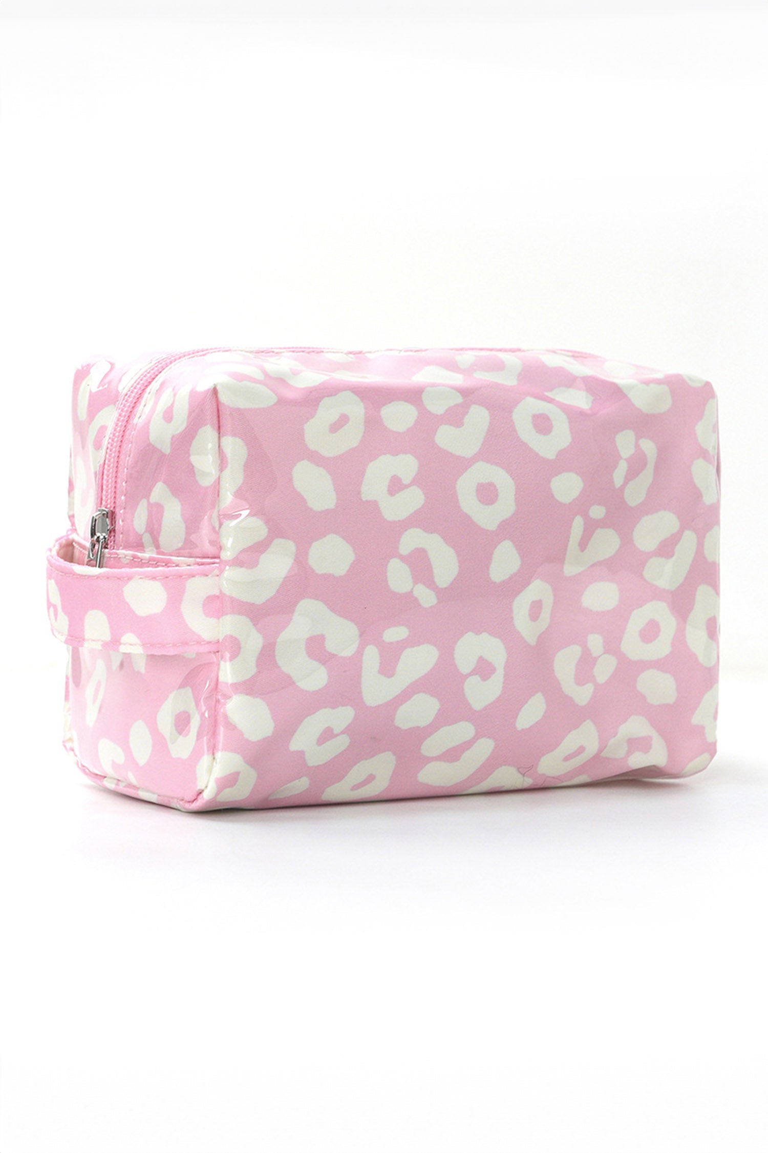 Blackish Green Leopard Print PVC Travel Makeup Organizer Cosmetic Bag