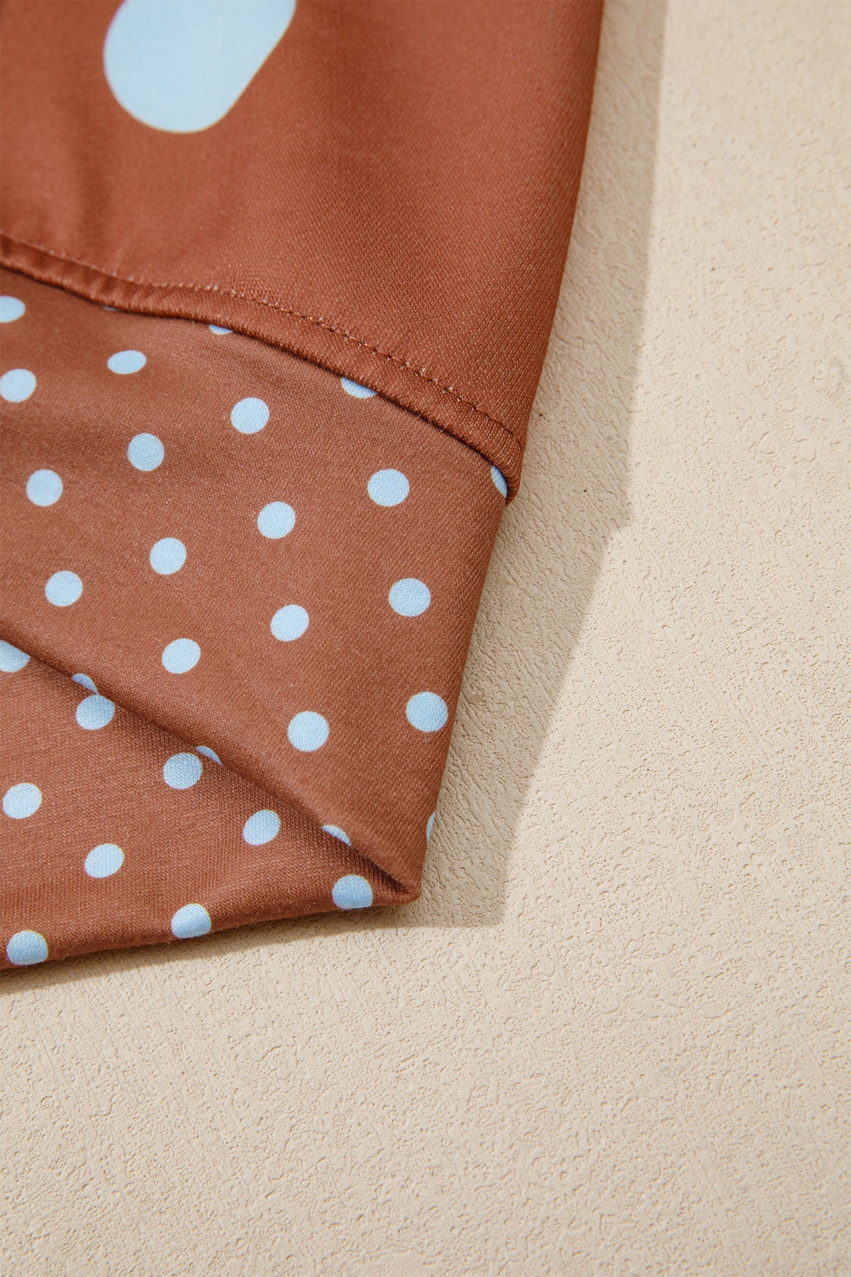 Pink Polka Dot Print Contrast Detail Oversized Tunic Sweatshirt