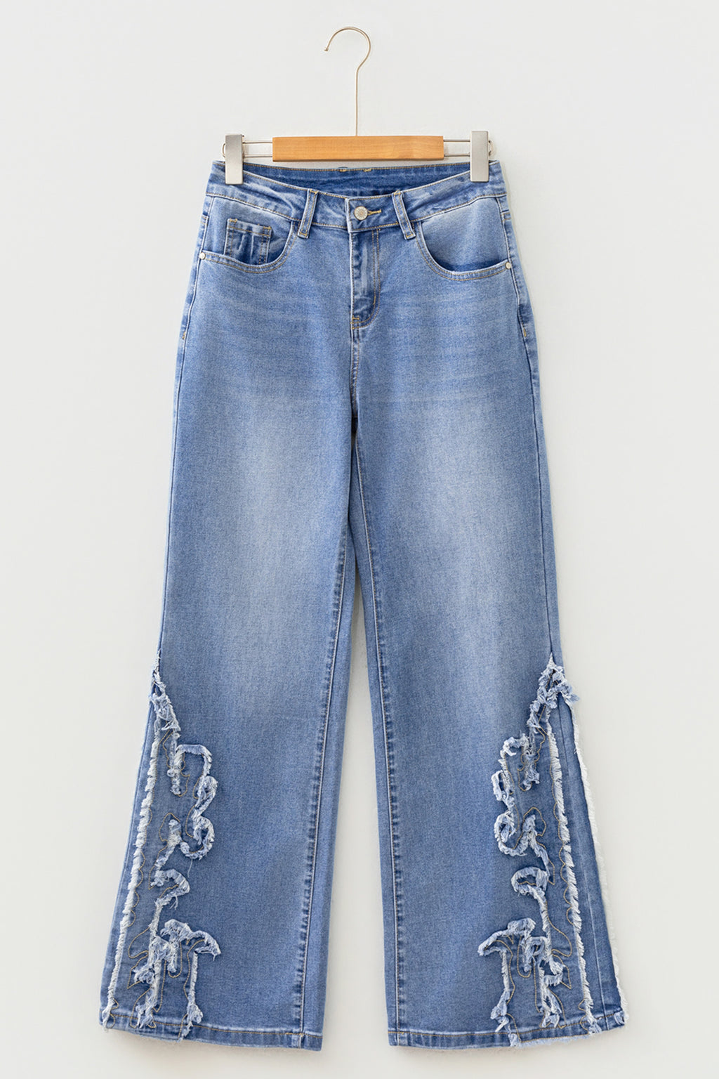 Ashleigh Blue Embroidered Western Print Flare Leg Full Length Jeans