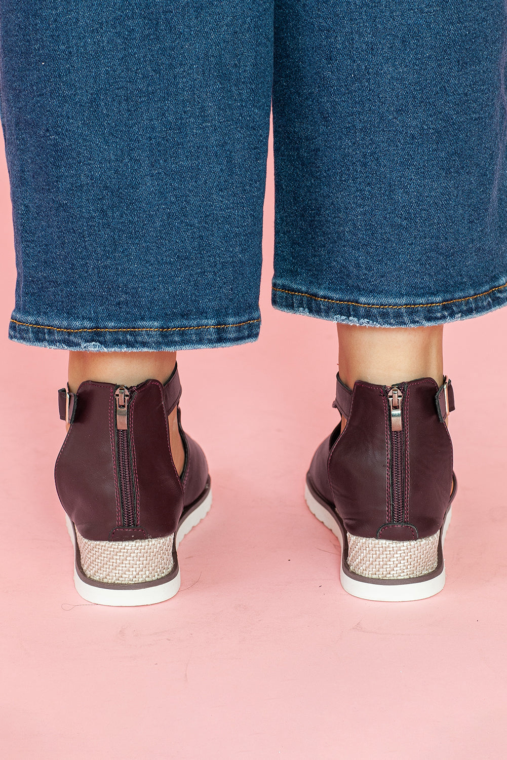 Black PU Cutout Buckle Strap Platform Sandals